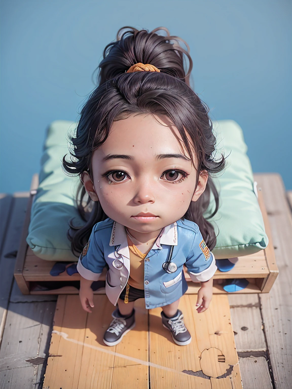 masterpiece, best quality,a sad little girl wearing orange pajamas, sad mouth, her arms crossed, black background