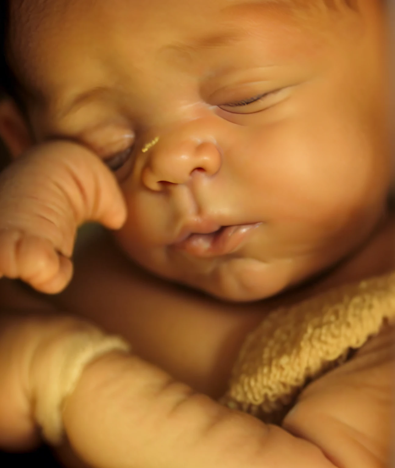 ((((Baby photos))))extremely high quality scan,1200 DPI scan,A high resolution,detailed scan,tmasterpiece,8K works,k hd,A cute baby,Delicate facial features,(One-year-old infants),Real interior,Delicate skin texture,The light is focused on the face,With his eyes closed
