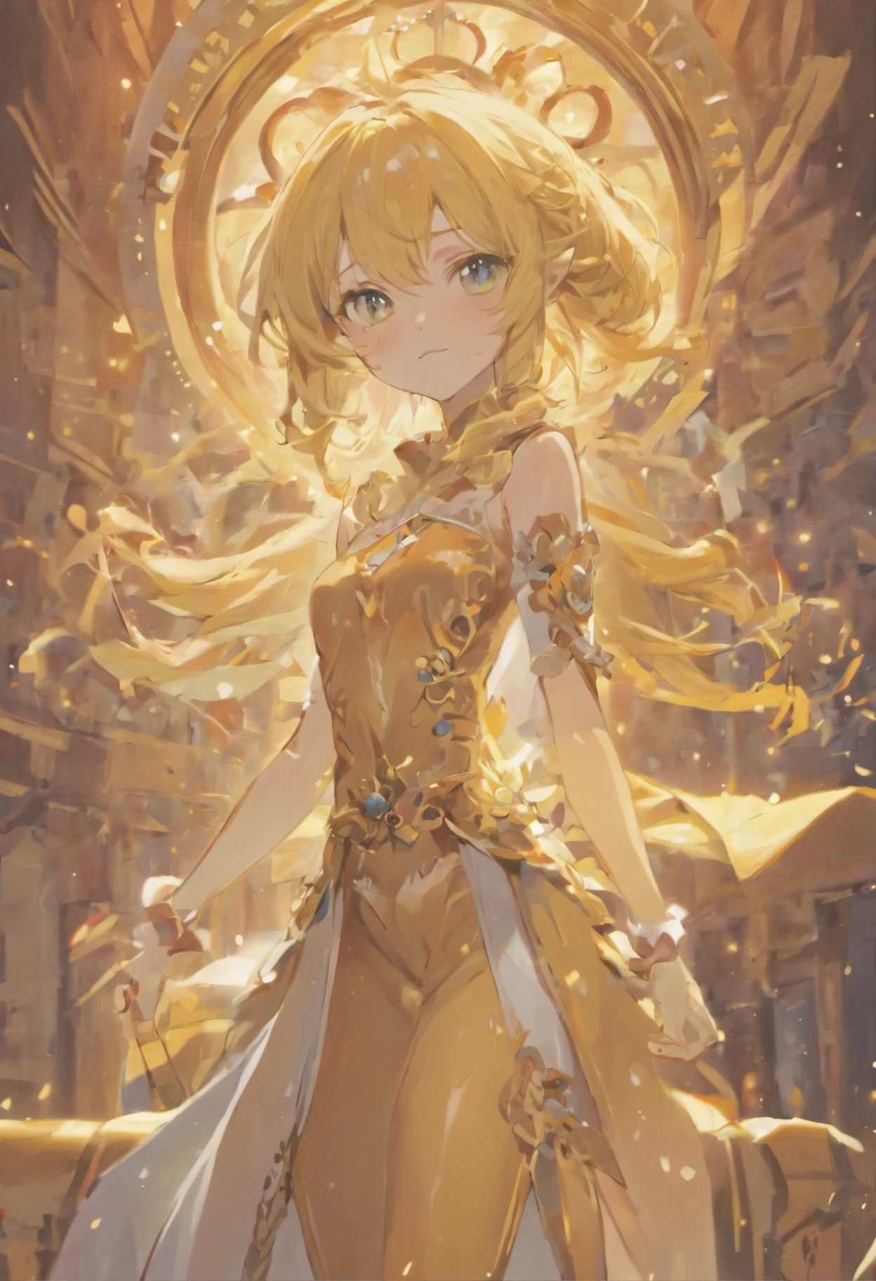 (tmasterpiece、top-quality、ultra - detailed、A high resolution, Realistic, Photorealsitic, Foto realism:1.2)、(the elf)、The blonde、Bending over、halfupdo、A smile、(beautifull detailed face)、(beatiful detailed eyes、Left and right symmetrical eyes:1.2)、(Petite, Skinny)、underdressing