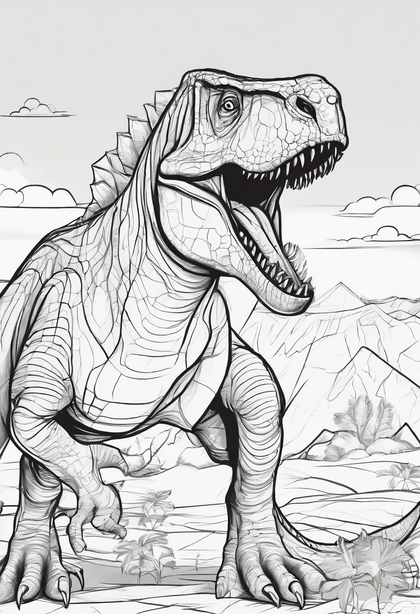 a Dinosaur,Cartoon Style,