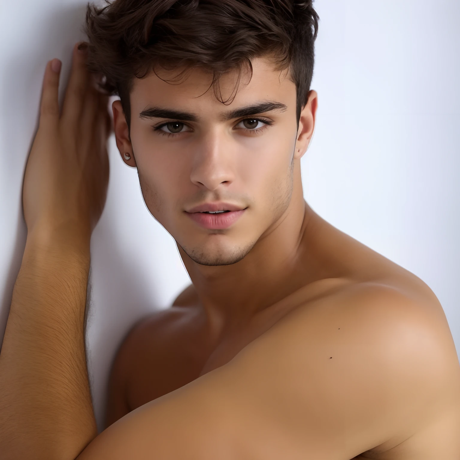 Homem com uma camisa encostada a uma parede, modelo masculino, jovem bonito, Jovem espanhol, jovem bonito, caio santos, Homem magro com pele bronzeada clara, diego fernandez, Macho bonito, macho atraente, rosto masculino bonito, cara perfeita e menino, Jovem com rosto bonito, Jovem homem grego, Directed by: Adam Dario Keel, Borja