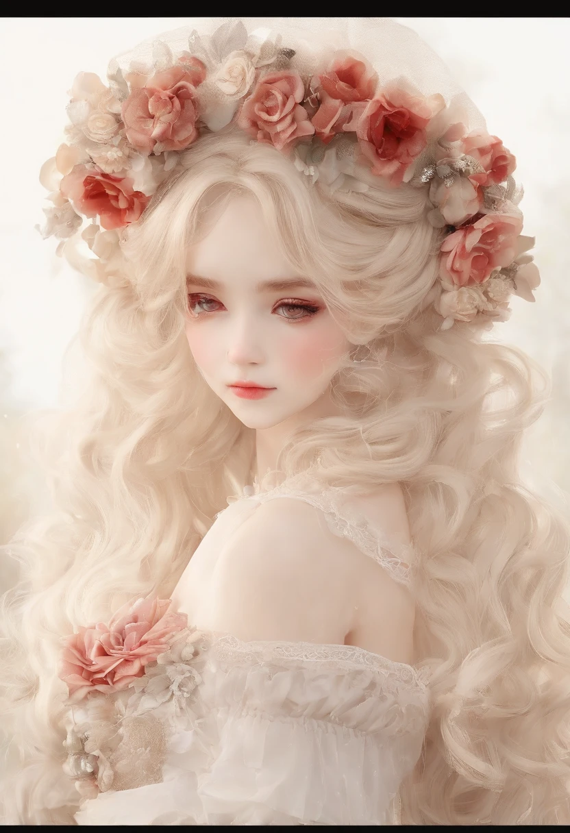 Young pretty girl in Victorian style、Gamine、Young Child 1. **lo fashion**: Victorian fashion is characterized by dressy and elegant design。Ruffles and laces、corsets、Try incorporating elements such as long dresses。 2. **hairstyle on**: Women's hairstyles in the Victorian era are often complex and delicate。Upstyling and curling、It is also a good idea to add ribbons and floral ornaments to the hair.。 3. **Features**: Girl's facial features with soft features、Beautie、kawaii、Beautiful 5. **accessorized**: Accessories played an important role in the Victorian era。Hats、choker necklace、gloves、umbrellas, etc.、By drawing accessories with attention to detail、You can give your character personality。 Nice dress、florals、Luxurious costumes、pink there、PastelColors