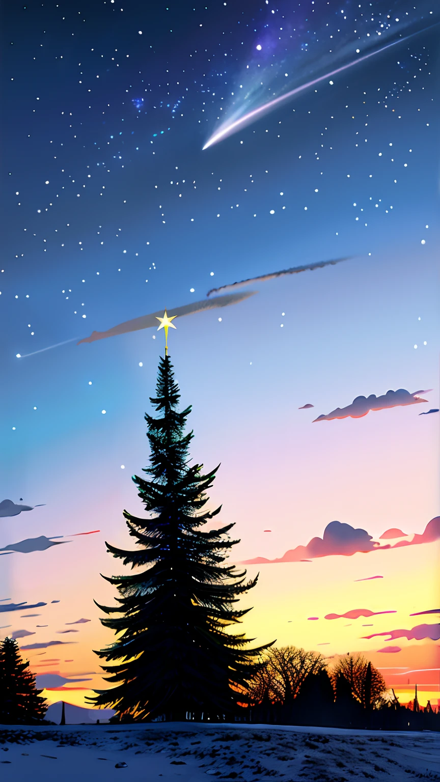christmas，octane，As estrelas，scenecy，starrysky，the night，nigh sky，独奏，exteriors，​​clouds，galactic，siluette，