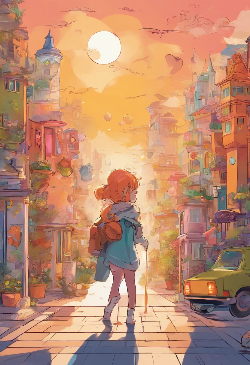 Stars shine,Colorful,Huge goldfish float over the city,Cute and cute,KIDS ILLUSTRATION,Glow effects,Dingdall effect,depth of fields,high light,Real light,Ray traching,oc rendered,Hyper-realistic,best qualtiy,8K,Works of masters,super-fine,Detailed pubic hair,Correct ???????,sharp focus on eyes,Bokeh,Facial features are carefully depicted