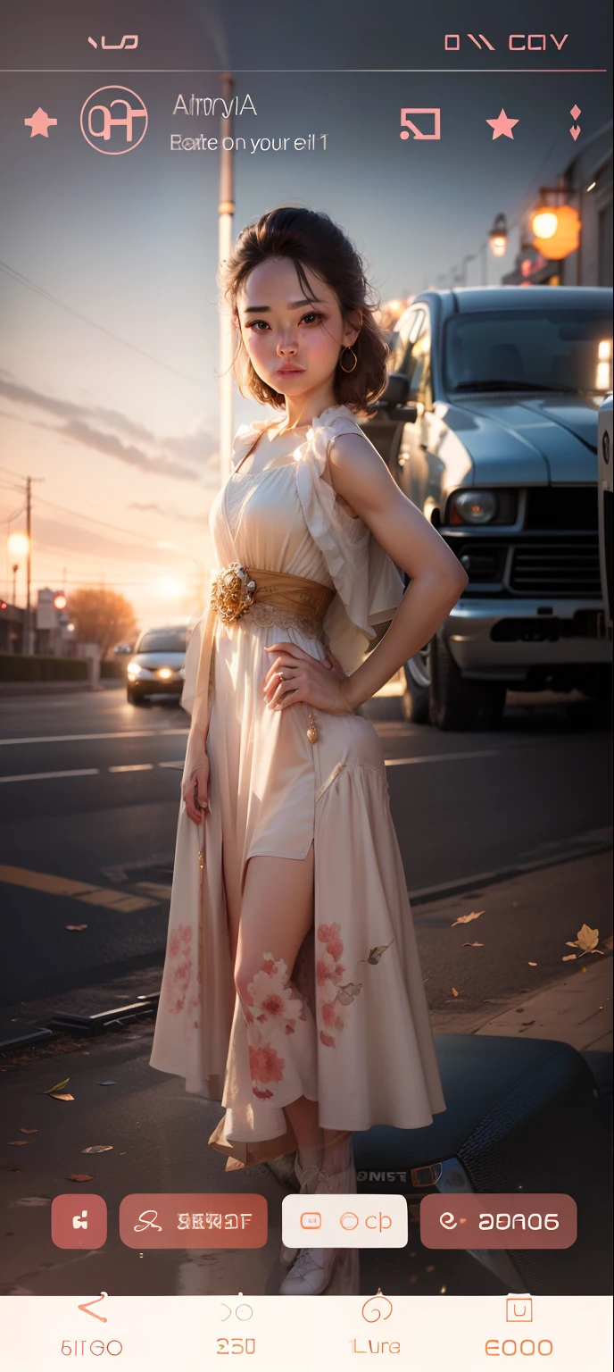 Realistic face, change background car, looks like angel, change dress