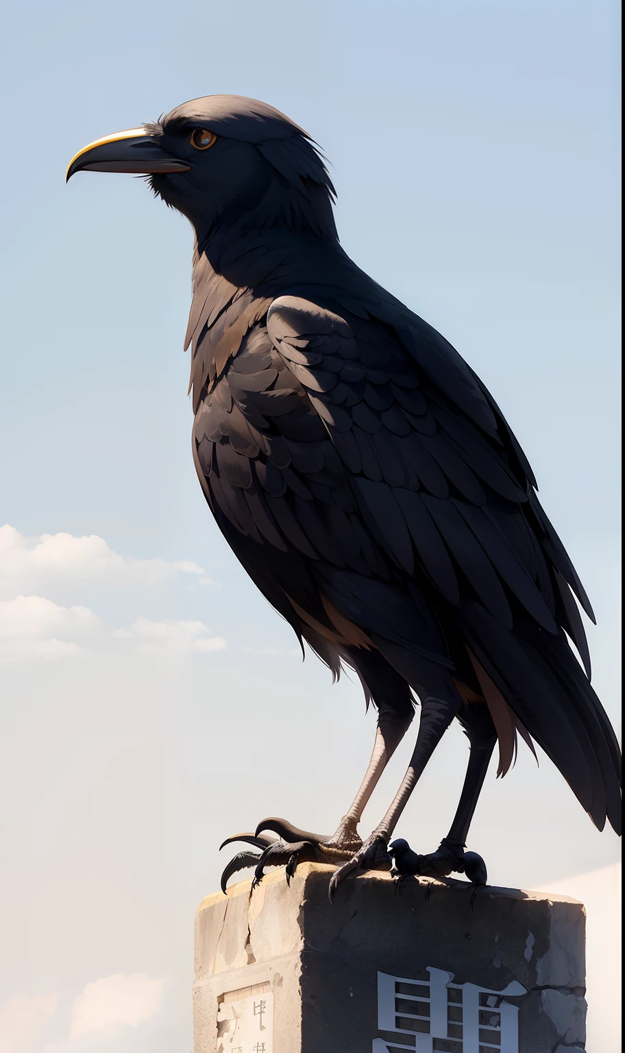 Crow with golden wings、Three-legged