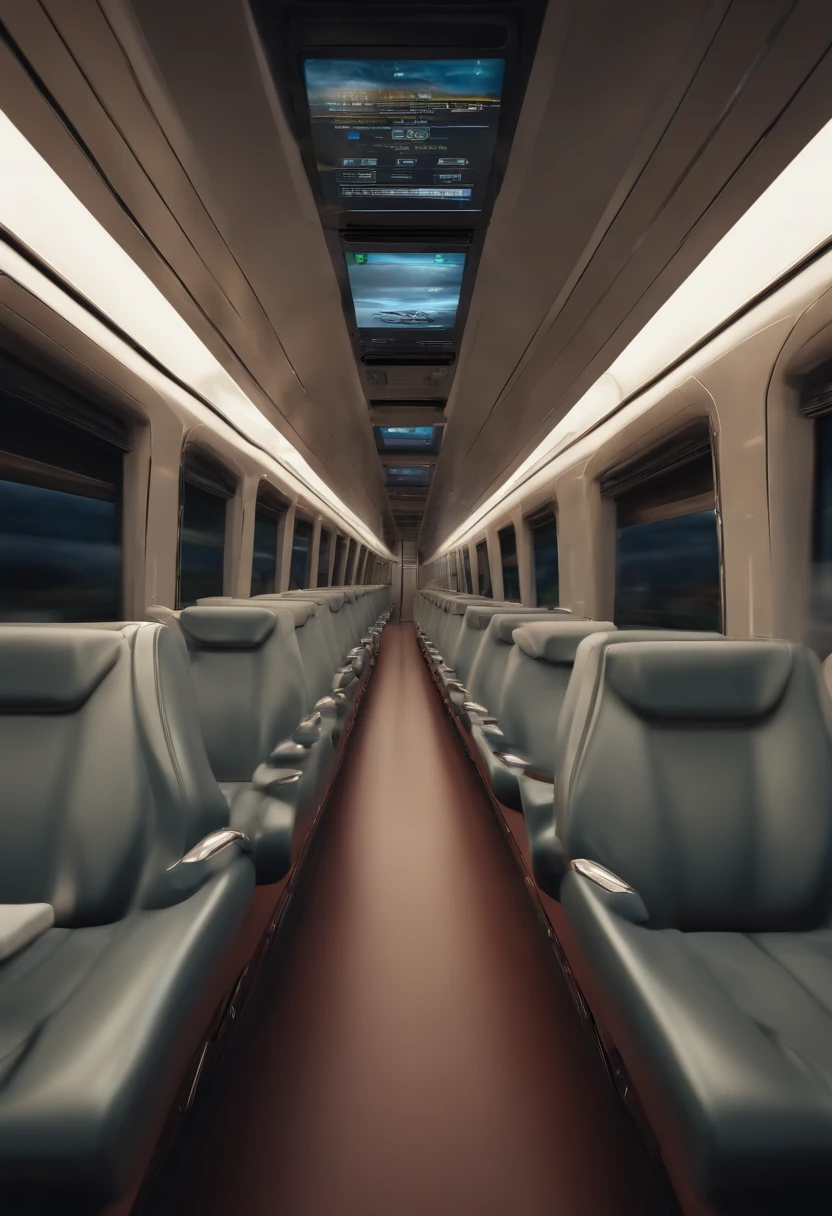 High-speed rail interior realistic