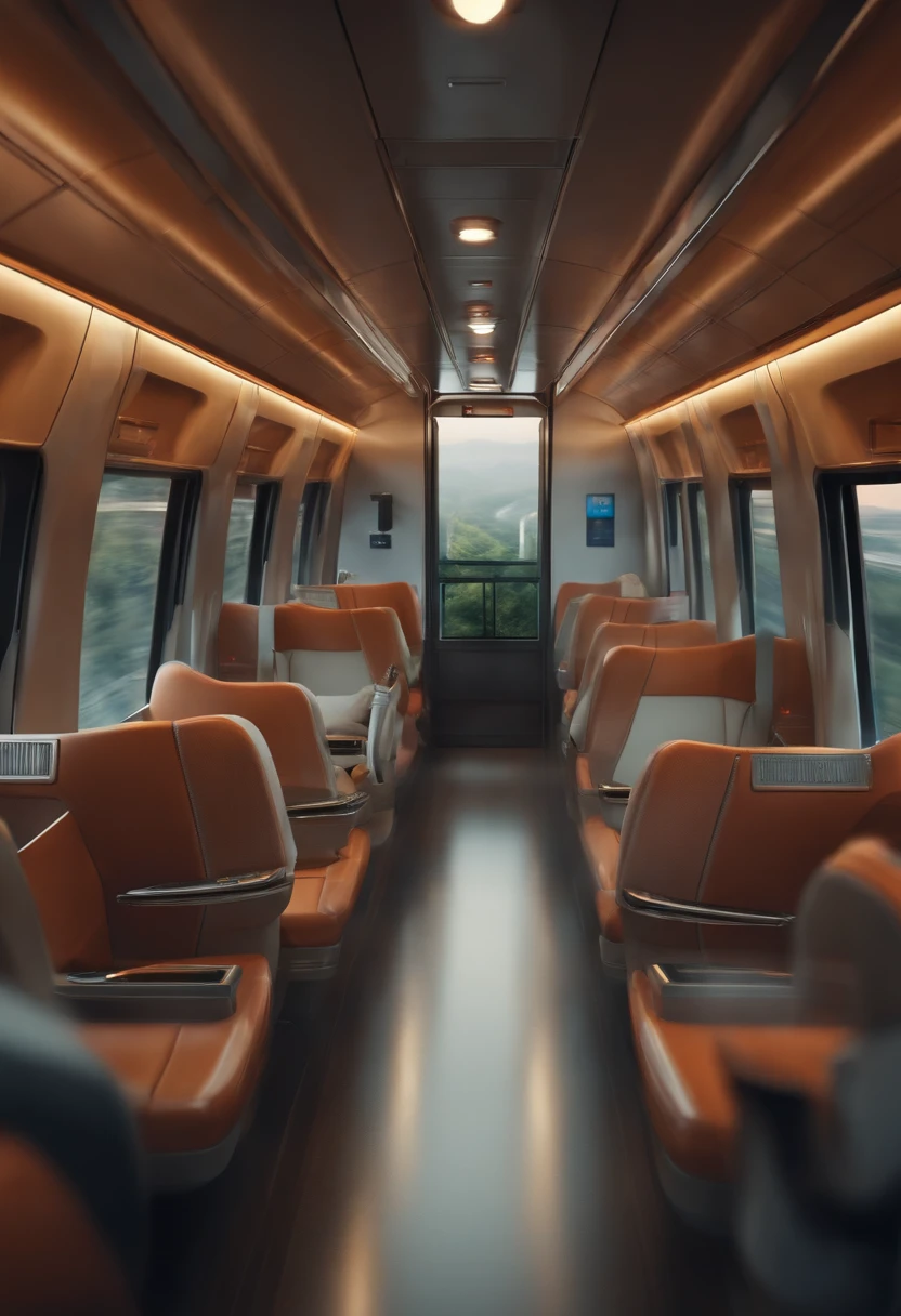 High-speed rail interior realistic