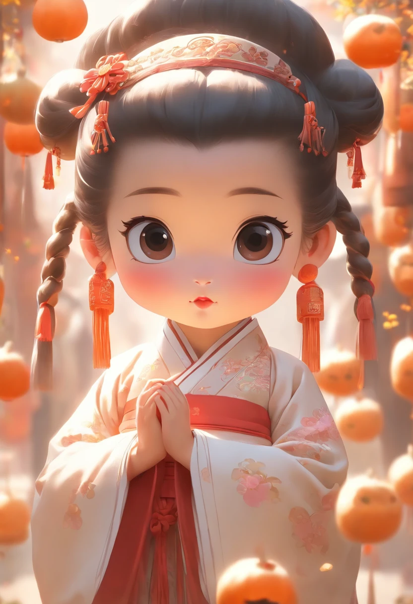 China-style,Tang dynasty baby girl,Hanfu,Cute and cute,Ball head,Hold a bunch of sugar gourds,Lively streets of Chang'an,Full body like,Detailed and accurate,depth of fields,8K,A high resolution,tmasterpiece,Beautiful wallpapers,high qulity,high detal,s the perfect face,offcial art,blur backgroun, --niji 5 --q 2