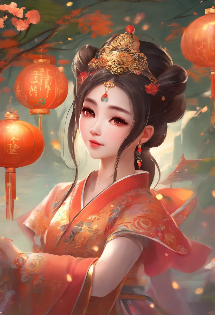 China-style，Tang dynasty baby girl，Hanfu，Cute and cute，Ball head，Hold a bunch of sugar gourds，Lively streets of Chang'an，Full body like，Detailed and accurate，depth of fields，8K,A high resolution,tmasterpiece,Beautiful wallpapers,high qulity,high detal,s the perfect face,offcial art,blur backgroun, --niji 5 --q 2