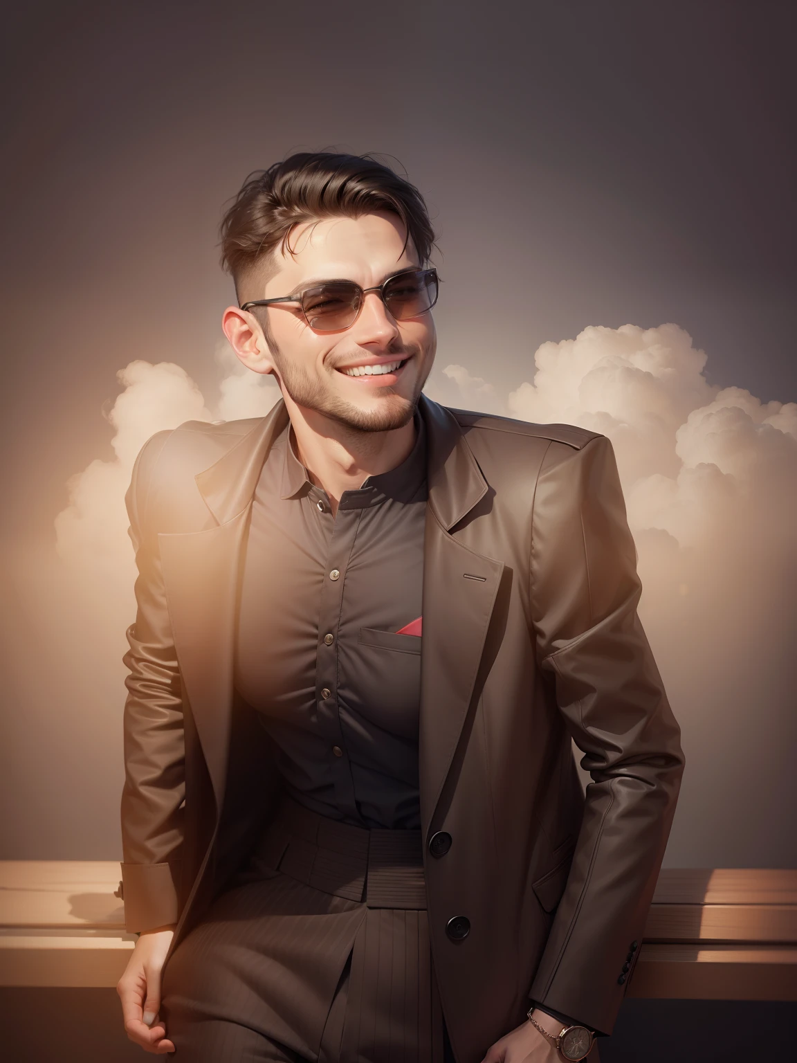Smileing face fashion face change background