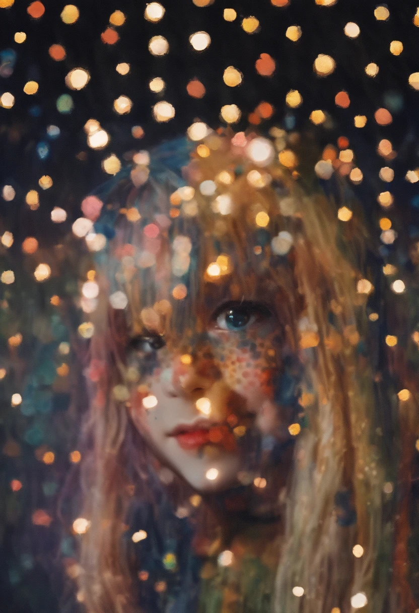 self - portrait::Style Pointillism style、It is made up of all kinds of things, big and small、Clear color spots、Highly detailed ::n_Style anime、Photorealsitic、Deformed、Hitch、hight contrast、Noisy ::Seed 1000