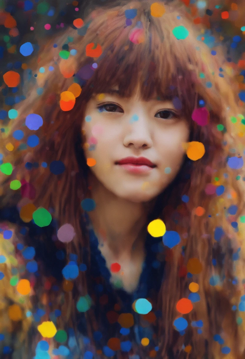 self - portrait::Style Pointillism style、It is made up of all kinds of things, big and small、Clear color spots、Highly detailed ::n_Style anime、Photorealsitic、Deformed、Hitch、hight contrast、Noisy ::Seed 1000