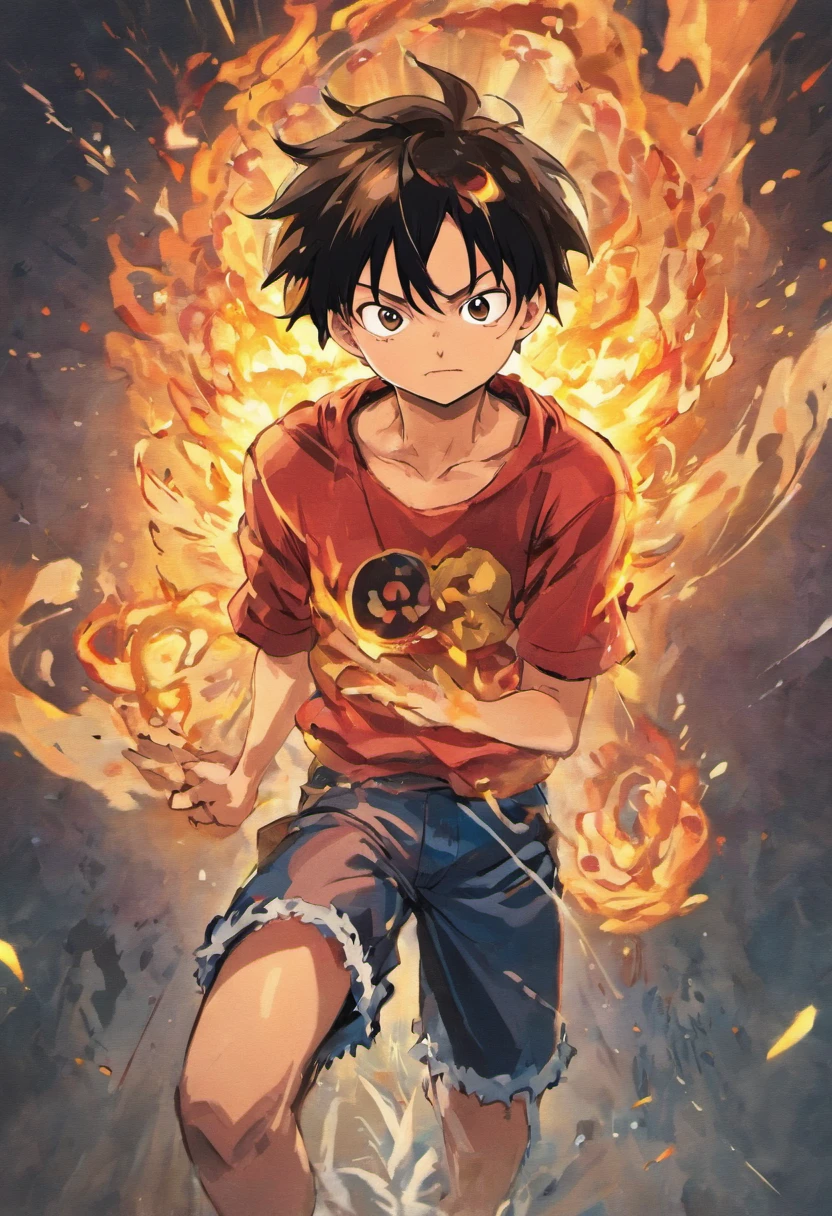 Design amazing posters,Features the fifth gear Luffy as the protagonist "One Piece" In the heat of the moment. Capture the essence of his burning determination and indomitable spirit,For he unleashed his anger on his enemies. Keep it short, Bold, And strongly convey the raw power of Luffy's anger.