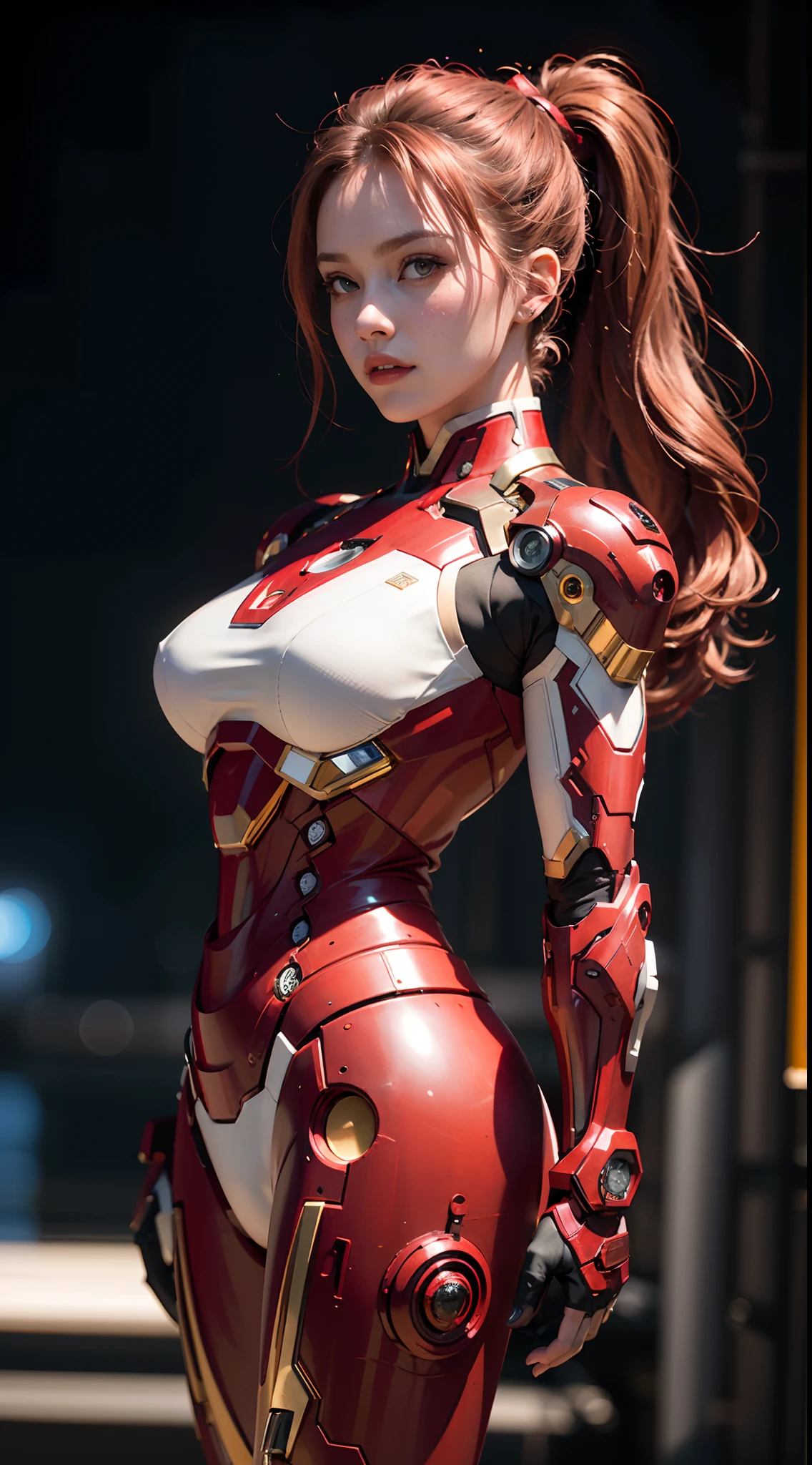 sexy AMBER HEARD, ((red hair)), robocop