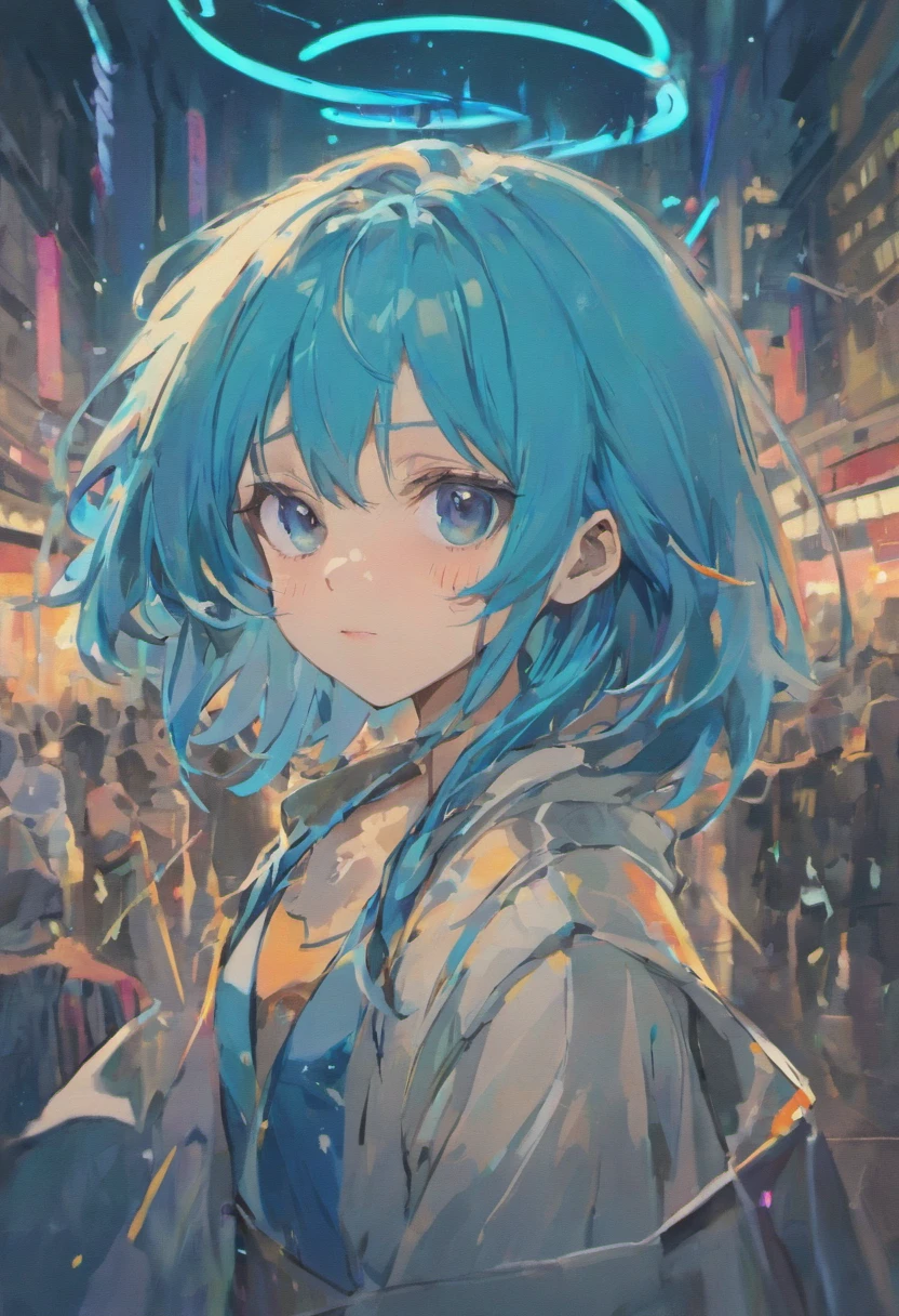 blue hair, asymmetrical hair, hair behind ear, expressive hair, hair over eyes, hair strand, goggles, black hairband, mole under eye, crazy eyes, mismatched pupils, glaring, crazy, grin, parted lips, jitome, seductive smile, depressed, Romanticism, anime style, character chart, reference sheet, lineup, Ultra-Wide Angle, UHD