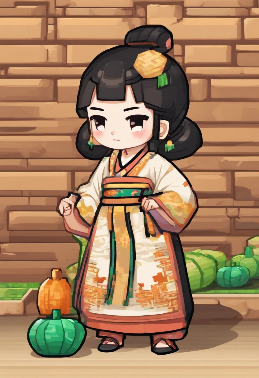 China-style,Tang dynasty baby girl,Hanfu,Cute and cute,A ball head,Take a bunch of sugar gourds,The lively streets of Chang'an,Full body like,Detailed and accurate,depth of fields,8K,A high resolution,tmasterpiece,Beautiful wallpapers,high qulity,high detal,s the perfect face,offcial art,blur backgroun, --Niji 5 --Q 2