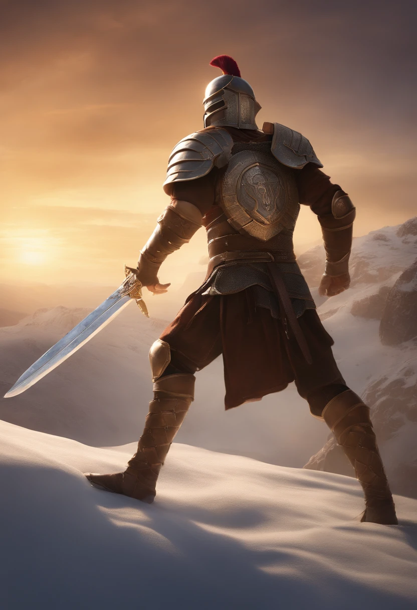 On alien ice desert water mountain planet Alien Commander of the Arena: "Get ready, gladiators! It's time for training!" Gladiator 1: Grabs his shield and sword, adjusting his combat stance. Gladiator 2: Starts stretching his muscles and warming up. Arena Commander: "Today, we will focus on close combat techniques. Shield formation, advance!" Gladiators: Move in formation, shields raised, advancing gradually. Arena Commander: "Very well! Now, attack!" Gladiator 1: Strikes a controlled blow against Gladiator 2's shield. Gladiator 2: Defends the attack and counterattacks with a swift sword strike. Arena Commander: "Excellent work, gladiators! Keep practicing. Discipline and skill are essential for survival in the arena."