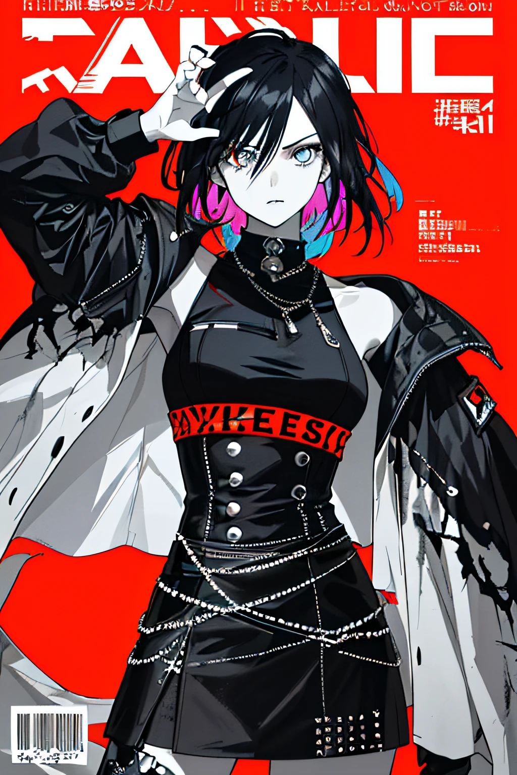 ((((dramatic))), (((gritty))), (((intense))) film poster featuring a young woman as the central character. She stands confidently in the center of the poster, wearing a stylish and edgy outfit, with a determined expression on her face. The background is dark and gritty, with a sense of danger and intensity. The text is bold and attention-grabbing, with a catchy tagline that adds to the overall feeling of drama and excitement. The color palette is mainly dark with splashes of vibrant colors, giving the poster a dynamic and visually striking appearance,tachi-e
(magazine:1.3), (cover-style:1.3), fashionable, woman, vibrant, outfit, posing, front, colorful, dynamic, background, elements, confident, expression, holding, statement, accessory, majestic, coiled, around, touch, scene, text, cover, bold, attention-grabbing, title, stylish, font, catchy, headline, larger, striking, modern, trendy, focus, fashion,