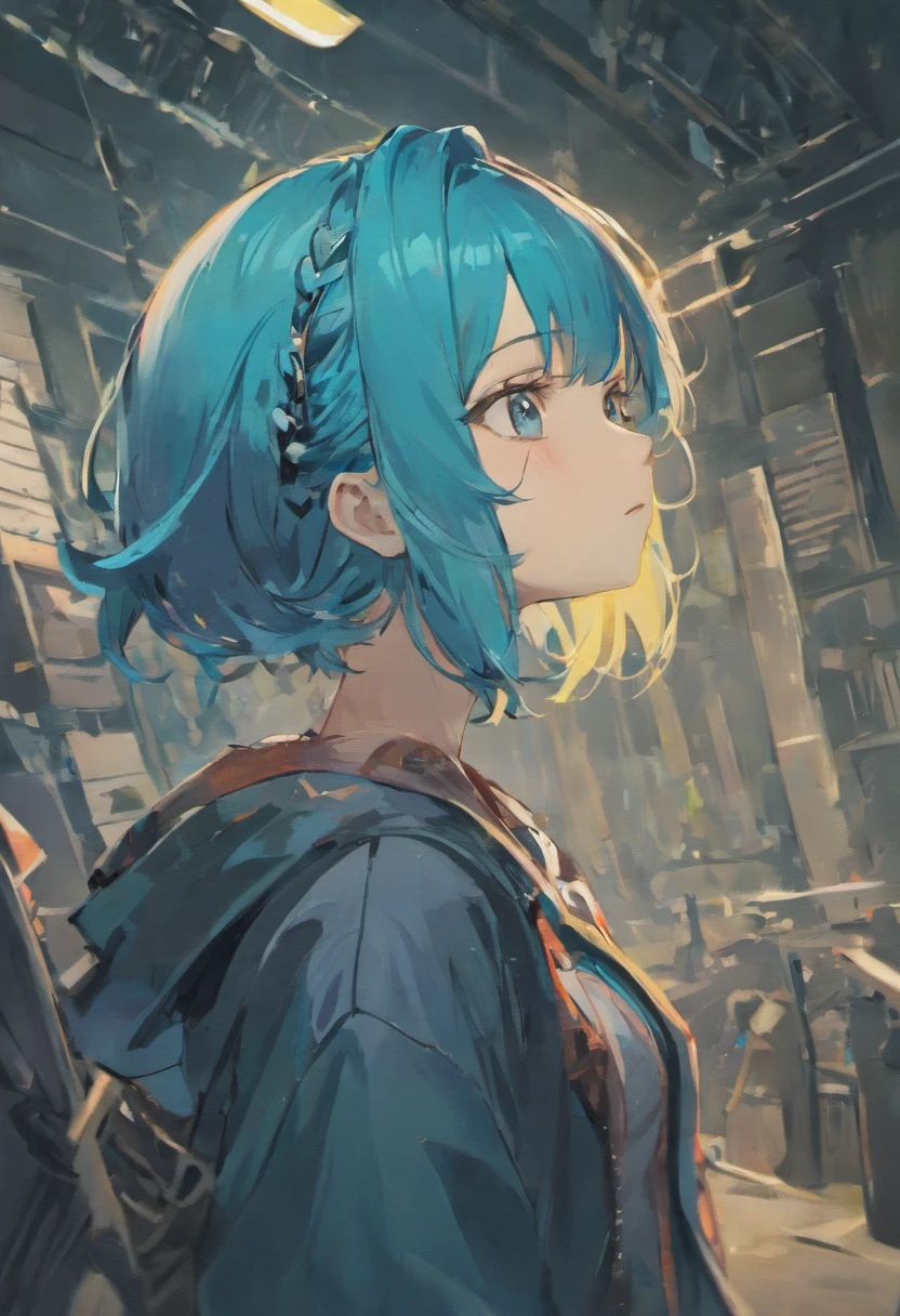 Blue hair, Asymmetrical hair, hair behind ear, Expressive hair, Hair over eyes, Hairline, goggles, black hair band, Moles under eyes, crazy, grin, parted lip,Seductive smile, Depressed, romanticism lain, Anime style, character sheets, reference sheet, lineup, hyper HD
