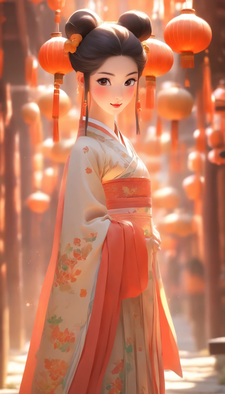 China-style,Tang Dynasty Maiden,Hanfu,Cute and cute,Take a bunch of sugar gourds,eery,The lively streets of Chang'an,(Full body like:1.4),Detailed and accurate,depth of fields,8K,A high resolution,tmasterpiece,Beautiful wallpapers,high qulity,high detal,s the perfect face,offcial art,blur backgroun, --Niji 5 --Q 2