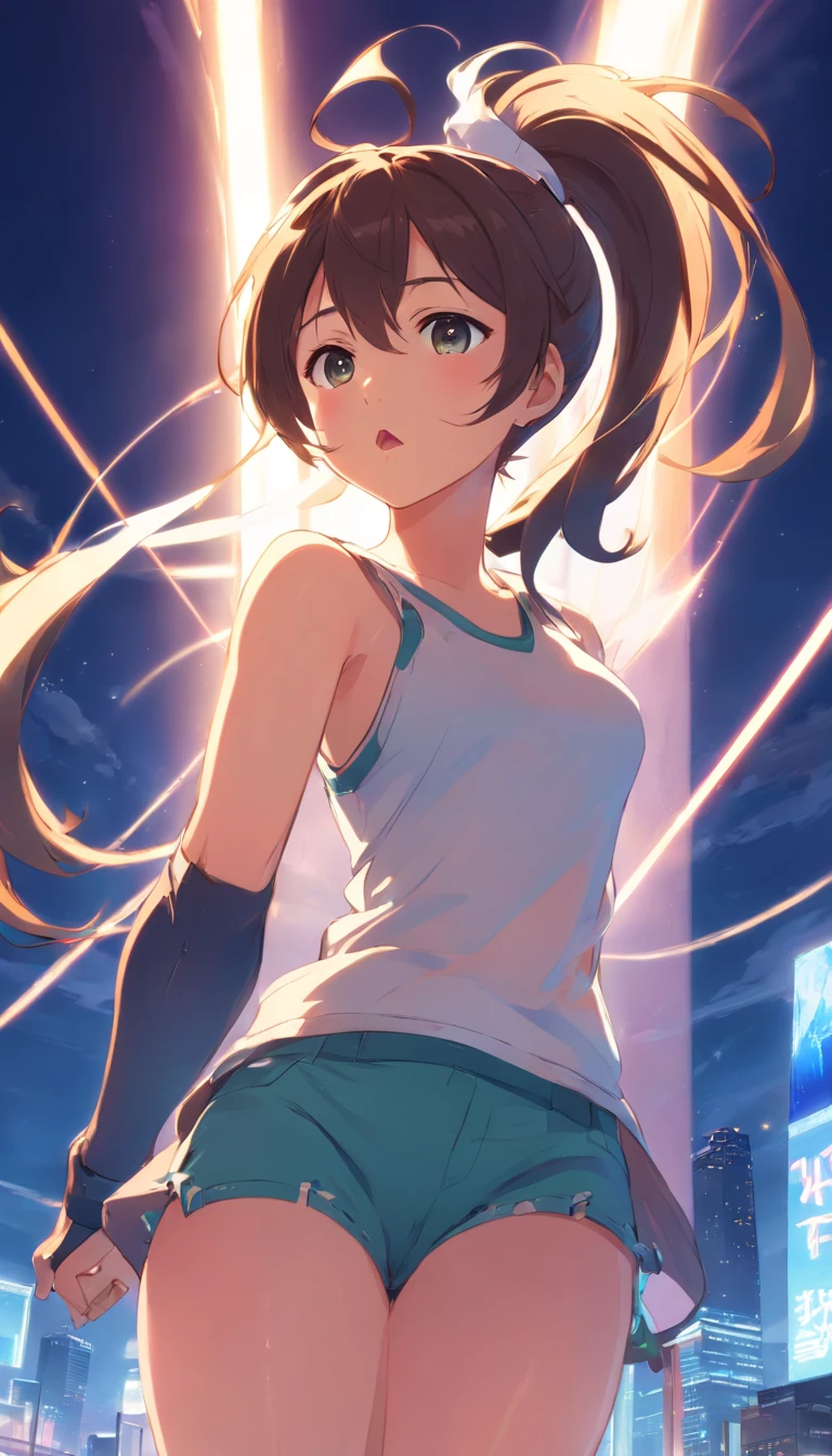 Look up at the white ponytail,full bodyesbian, Electrical performance,比基尼,cleavage,fleshy feeling,Stick out your tongue,
