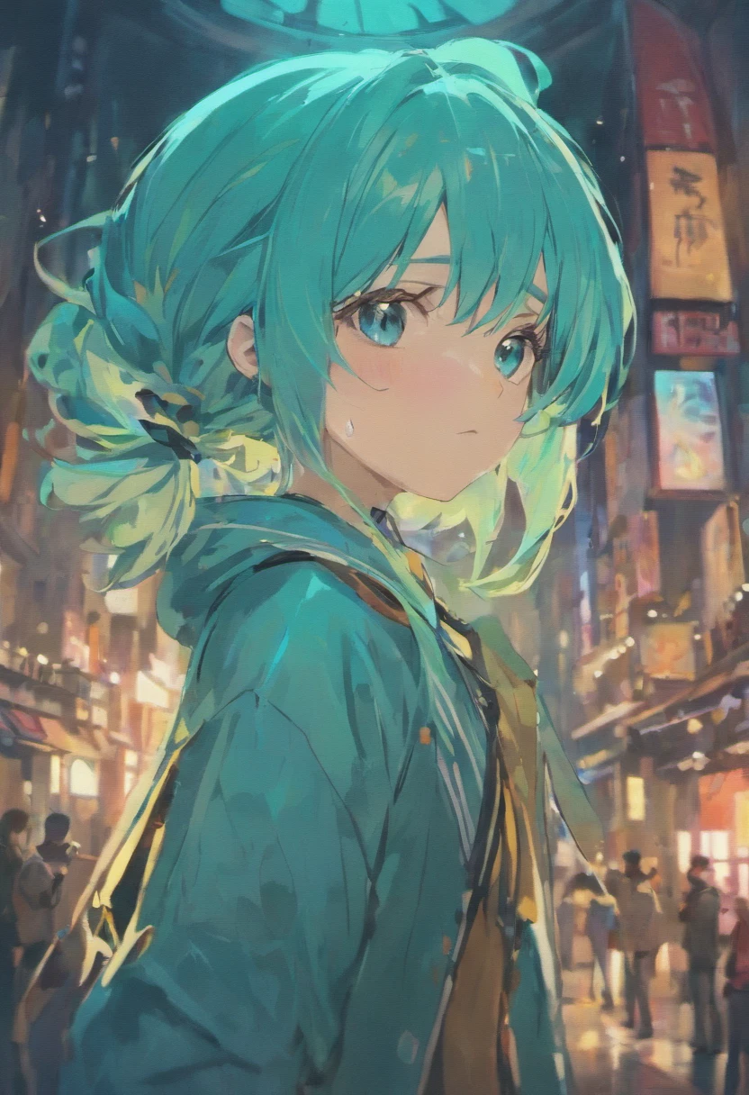 Aqua hair, Asymmetrical hair, Hair over eyes, Hairline, goggles, romanticism lain, Anime style, character sheets, reference sheet, lineup, hyper HD,Dark tones