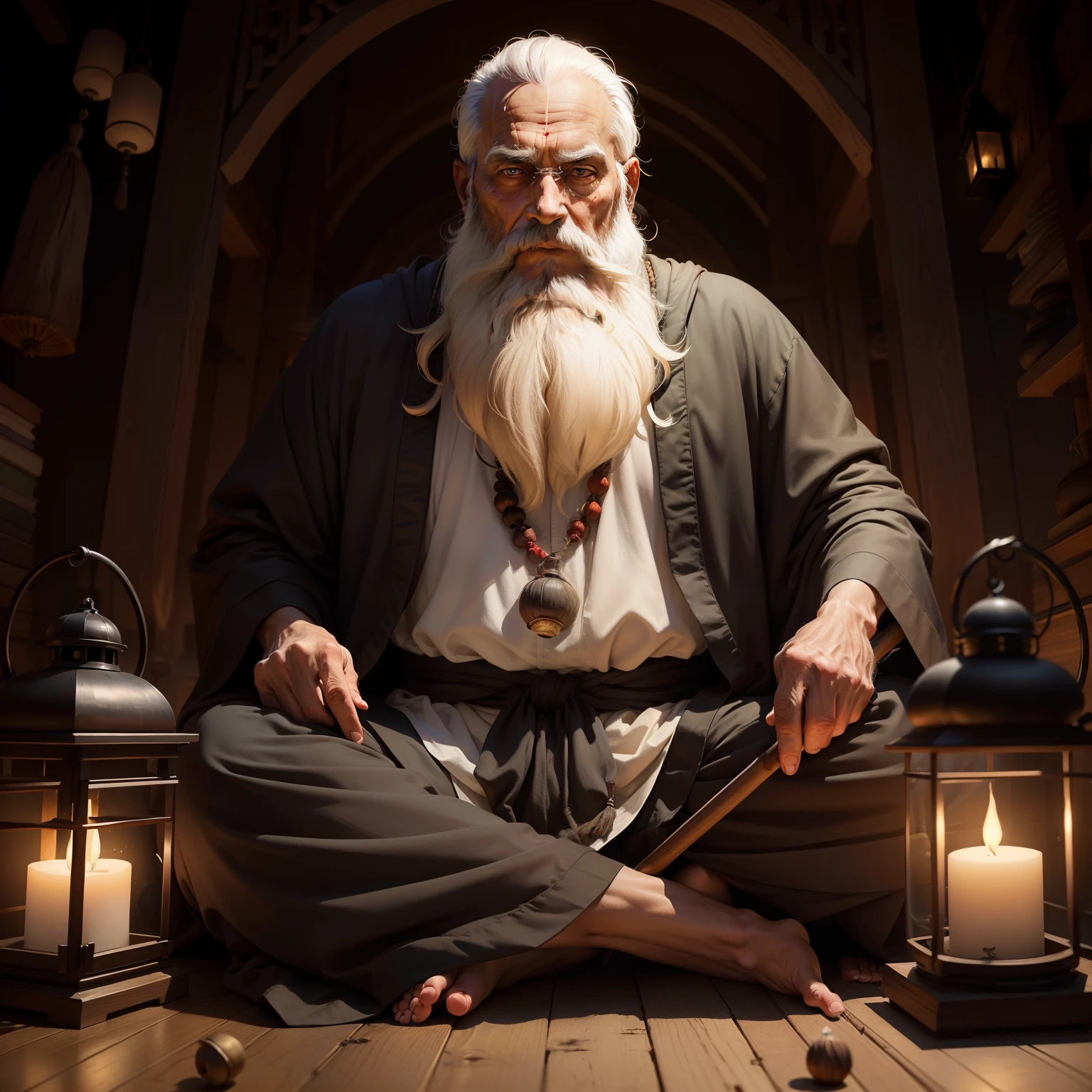 (masterpiece, best quality;1.3), 1 hindu priest man, male_focus, the hermit, old man, beard, black robes, staff , lantern, outdoors, looking at viewer, calligraphy characters, long shadow, symmetrical composition, ultra detailed
Waiting to start