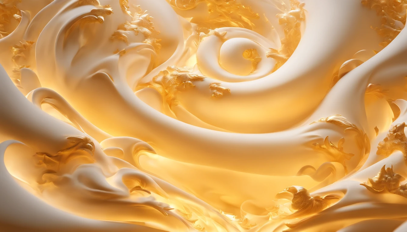 Chinese style, classical cloud pattern,bright light, clay material, close-up intensity, 3d, ultra-detailed, C4D, octane rendering, Blender, 8K , HD,style expressive..
Abstract art, Yuko Kiyoizumi style, white theme, golden theme, fractal, flame masterpiece, FF,jadestatue