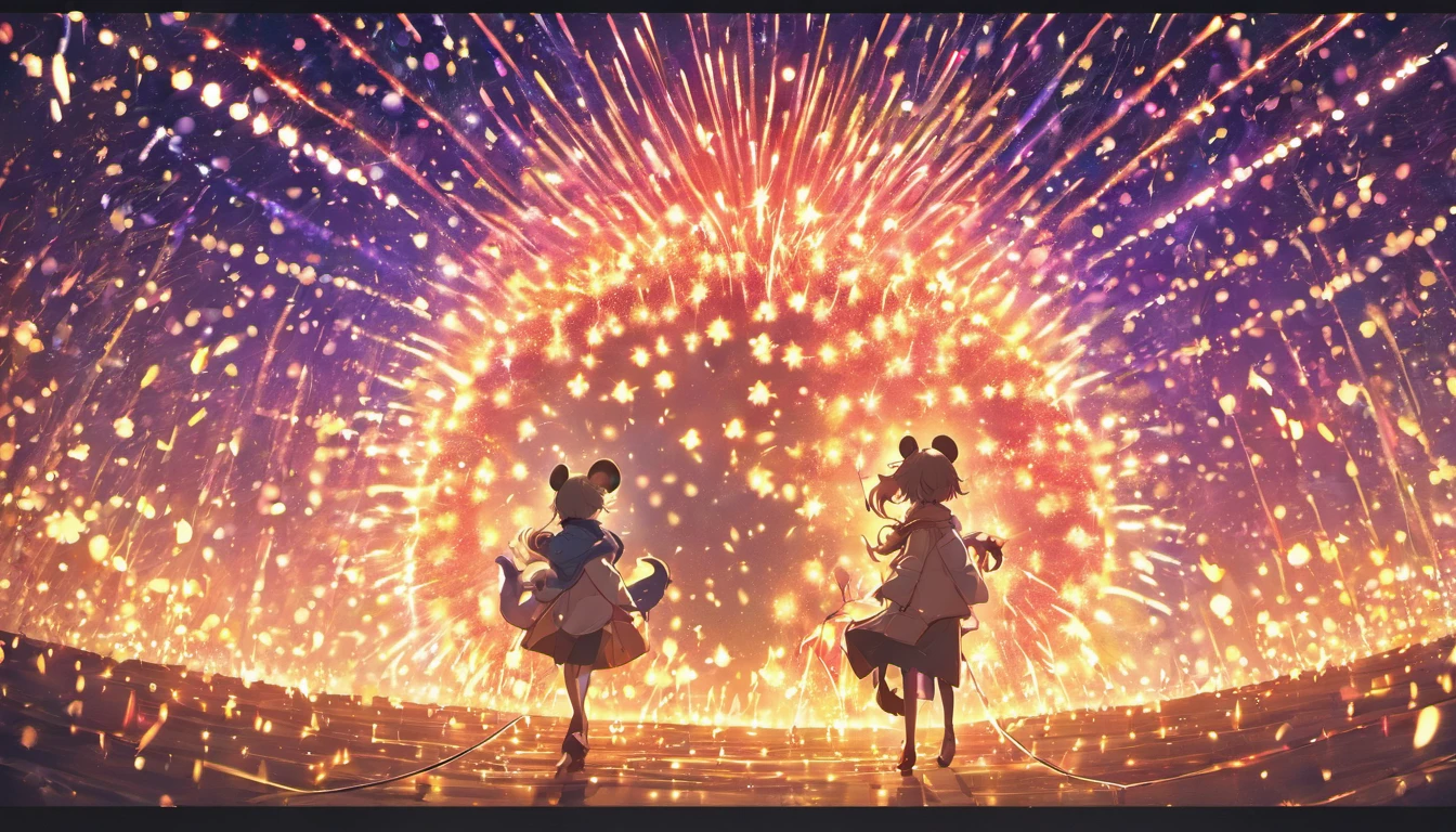 Mouse Animal New Year Zodiac Fireworks Lights