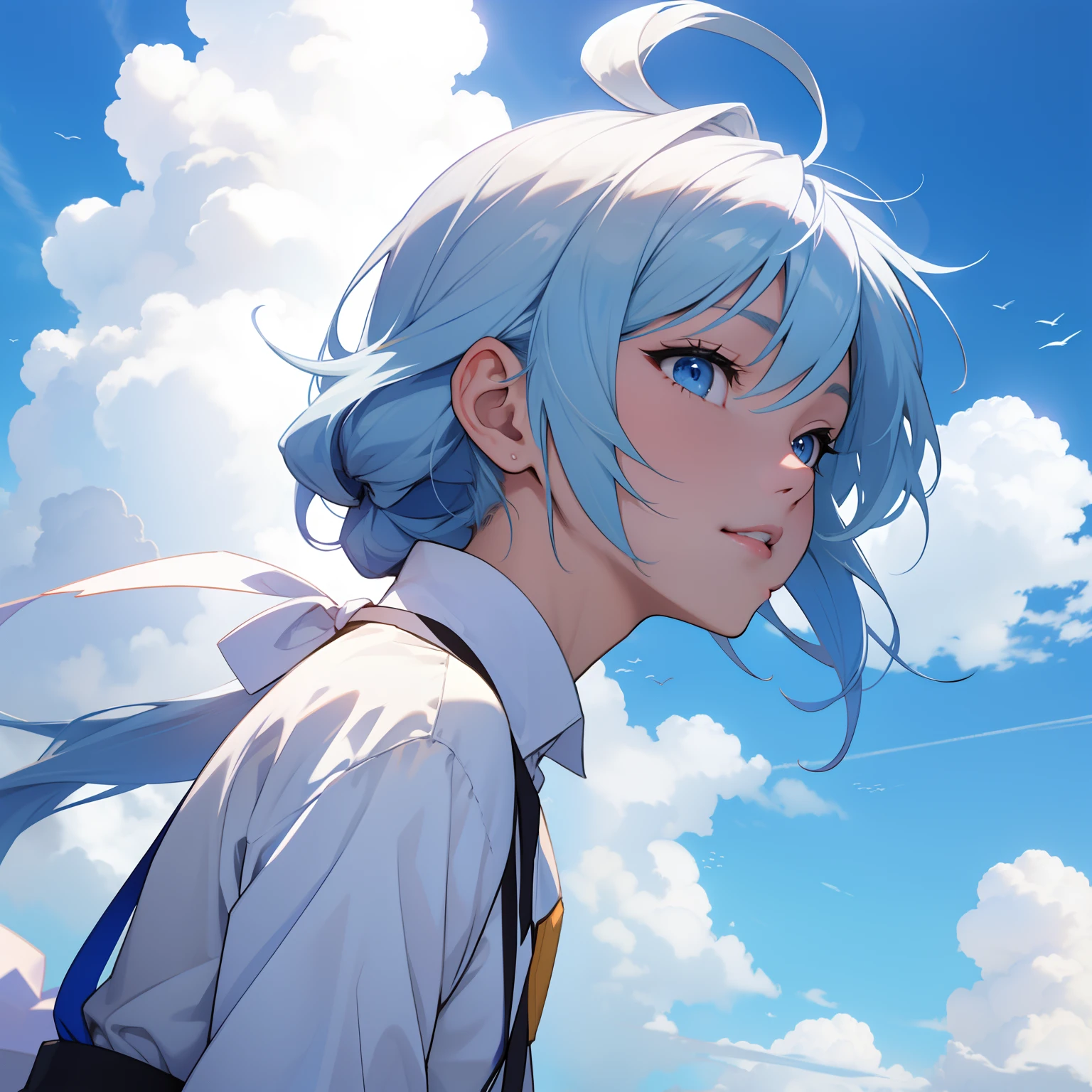 Background。blue open sky。white clouds。Skysky。