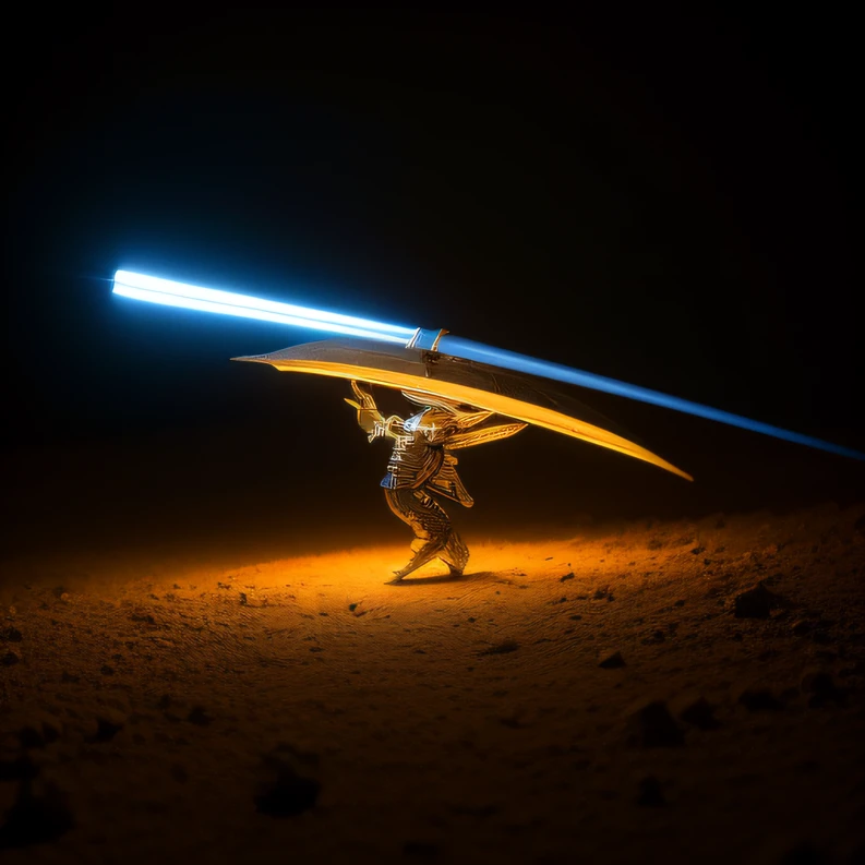Halley's Comet Mohe Canyon area，Giant Nautilus Platinum Jedi Lightsaber Space Station 1:3 Miniatures，equidistance，Detail portrayal，Soft light and shadow，Medium ultra-wide angle，3D modeling，High degree of completion，detail-rich，The texture is delicate，Strong visual impact，Hyper-detailing，A high resolution，high saturated，Ray traching，Light and shadow effects，16K smooth，A high resolution，Surface reflected light