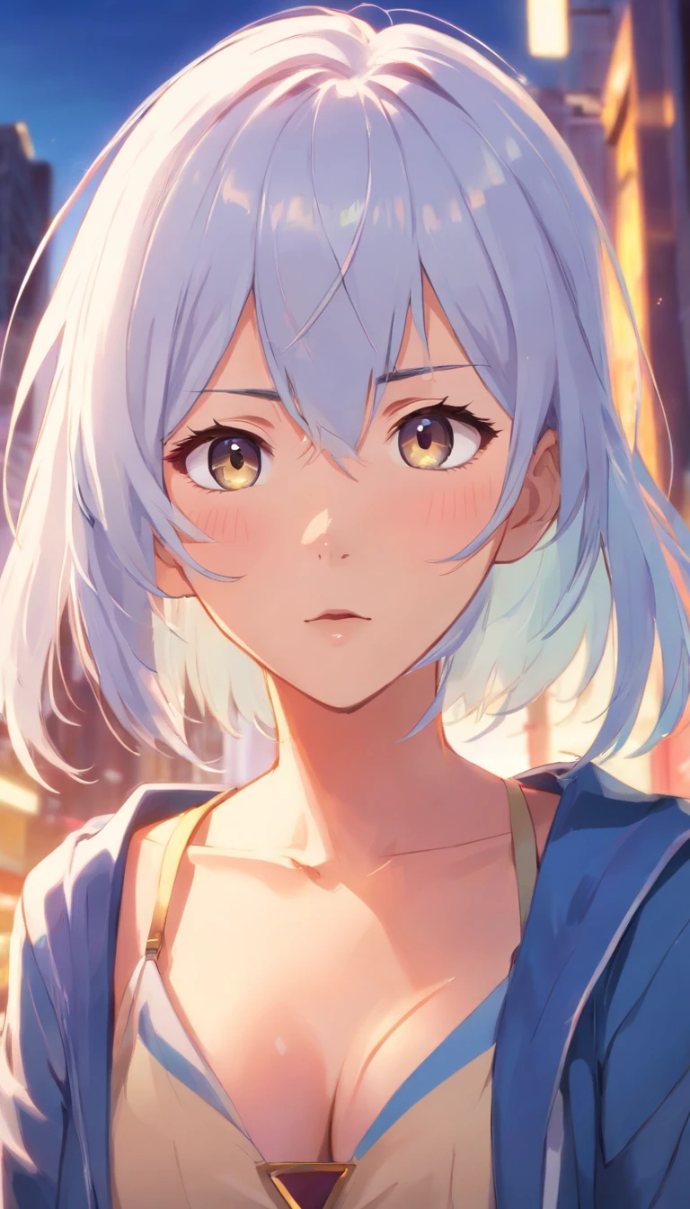 Look up at white hair,horse tailed,比基尼,cleavage,fleshy feeling,Stick out your tongue,Seductive expressions,first person perspective,Without losing its fleshy feel