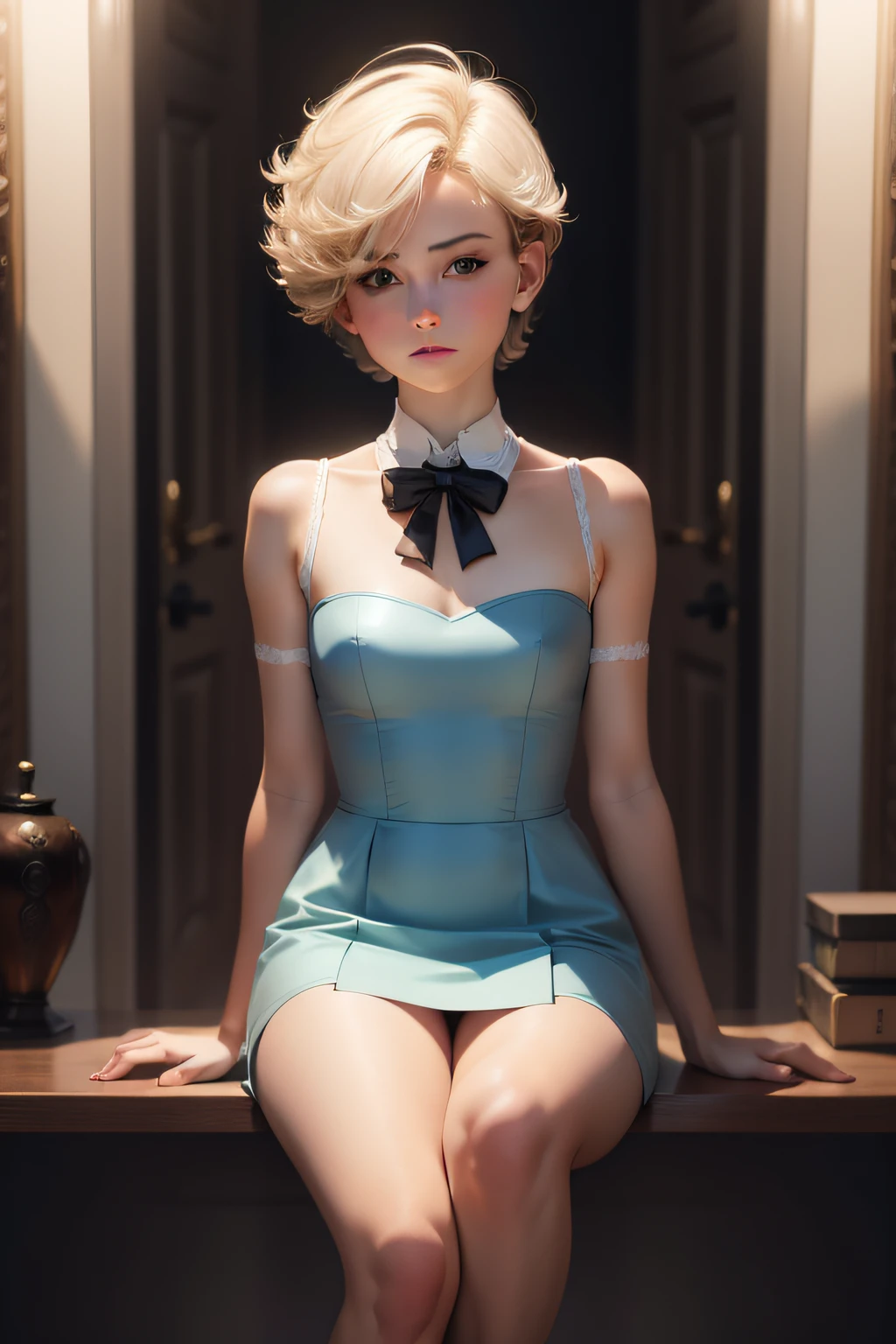 elegant femboy,short hair,age 18