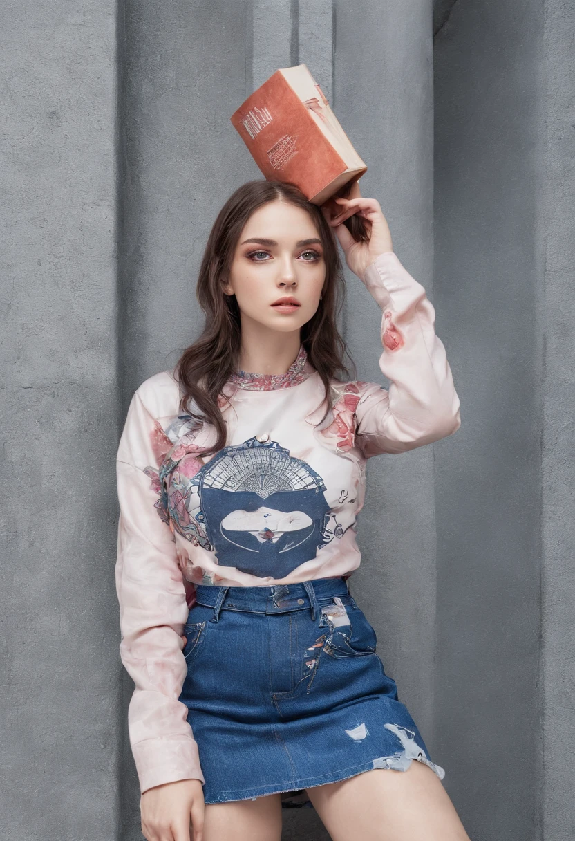 young beautiful girl, ultra detailed, official art, unity 8k wallpaper, (fashion magazine cover:1.3), BREAK,denim mini skirt, graphic tee, combat boots
, mandala