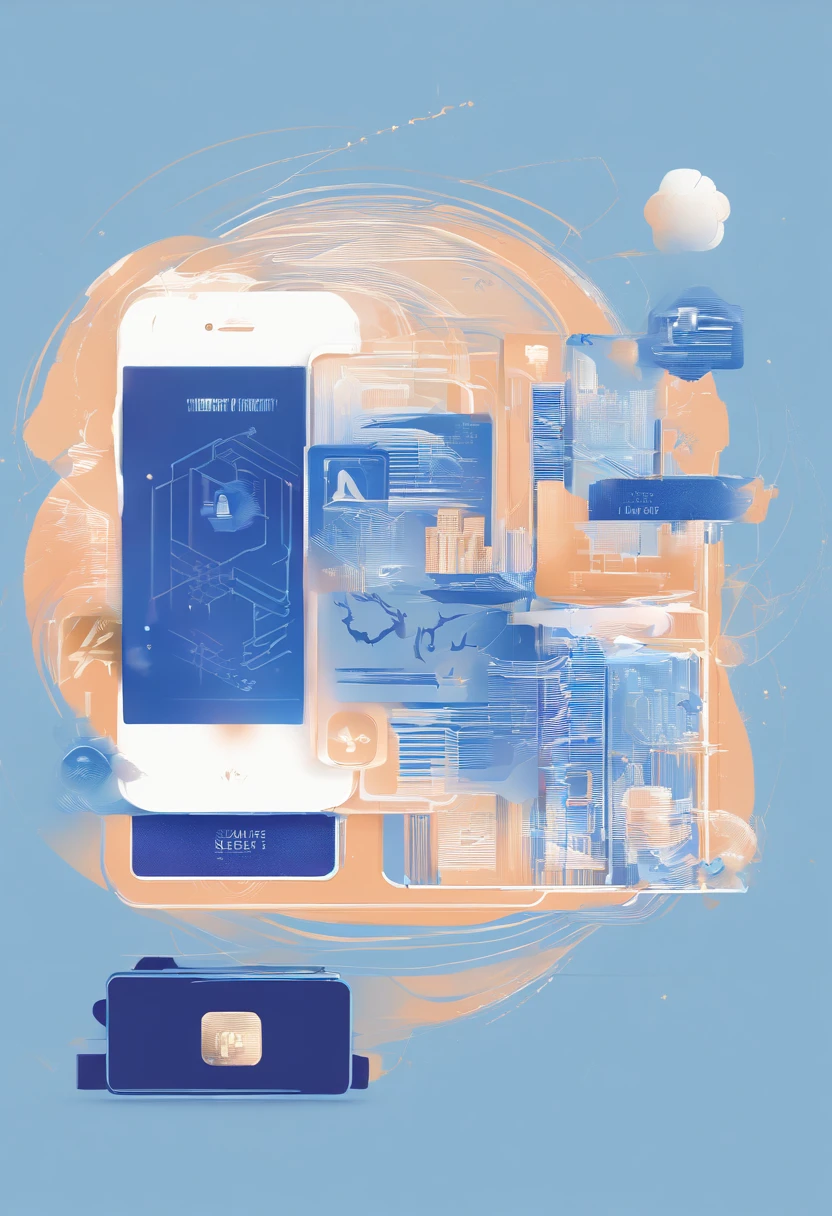 logo with digital wallet, digital style logo, blue base, NFT, master piece