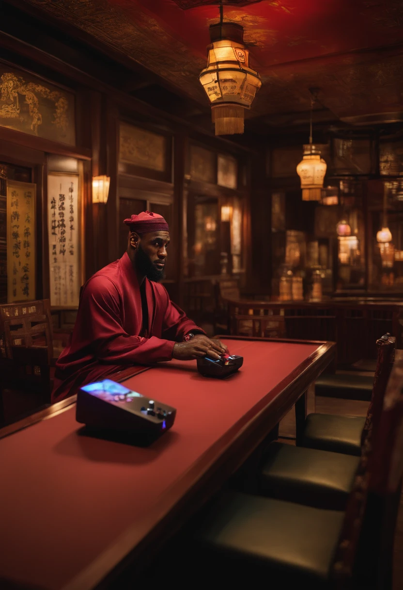 LeBron James plays game consoles in Chinese teahouses