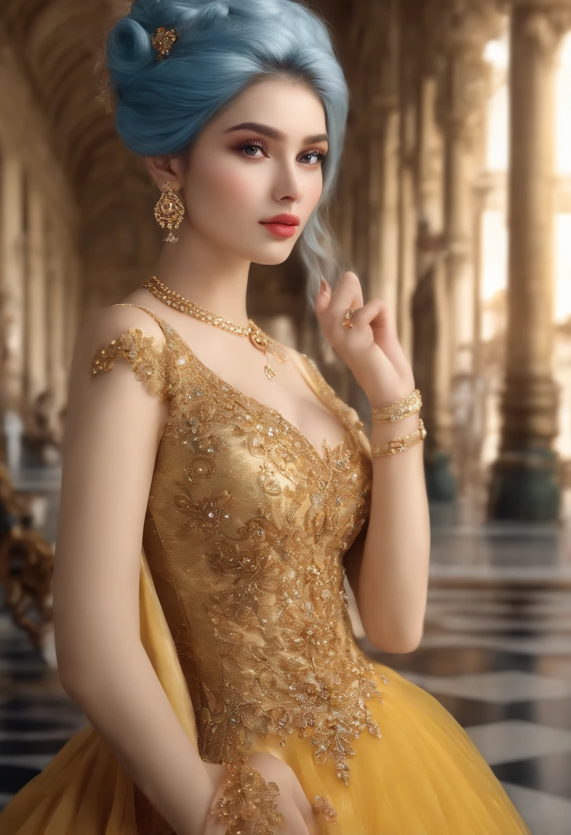 ((realisticity: 1.2)), ((realistic: 8K UHD)), ((best resolution: 8K UHD)), hyper detailed, best quality,masterpiece,highres,cg, ((1 girl hyper detailed and hyper realistic) ) , ((beautiful queen, hyper realistic and hyper detailed)),((white skin, beautiful, smooth, youthful, hyper realistic and hyper detailed )), ((Face hyper beautiful, white, hyper realistic and hyper detailed ) ), long hair, ((hyper realistic and hyper detailed dress)), solo, ((hyper realistic, hyper beautiful, beautiful and hyper detailed jewelry)), ((hyper beautiful deep red and golden yellow dress, hyper realistic and hyper detailed )) , ((Her pretty, hyper realistic, hyper detailed diamond filled earrings)), ((Her gorgeous diamond haircut, hyper realistic and hyper detailed)), ((hyper pretty upper body, hyper beautiful, hyper realistic and hyper detailed) ), ((medium breast: 1.1)), ((hyper realistic, hyper pretty, hyper detailed boobs)), ((the backgroun of the royal palace is hyper majestic, hyper realistic and hyper detailed)),((hands and palms hyper beautiful, hyper detailed, hyper realistic)), ((hyper detailed and hyper realistic fingers and fingernails)), ((hyper pretty fingernails, hyper vivid, hyper detailed, hyper realistic)), ((thumb, index finger, middle finger, ring finger, little finger hyper vivid, hyper pretty, hyper detailed, hyper realistic)), ((hyper beautiful fingers, hyper detailed, and hyper realistic)), ((posture not too fat and not too thin, hyper realistic, hyper detail)), ((hyper pretty, hyper pretty, hyper realistic and hyper detailed hair bun)), ((hyper pretty , hyper realistic and hyper detailed blue hair)), candid, Photo, high resolution, 8k , bokeh,
INFO
Size
1280X2048
Date
Today11:44 AM
Type
upscale
国风3 GuoFeng3
Comment(0)
Add Comment
Explore Related