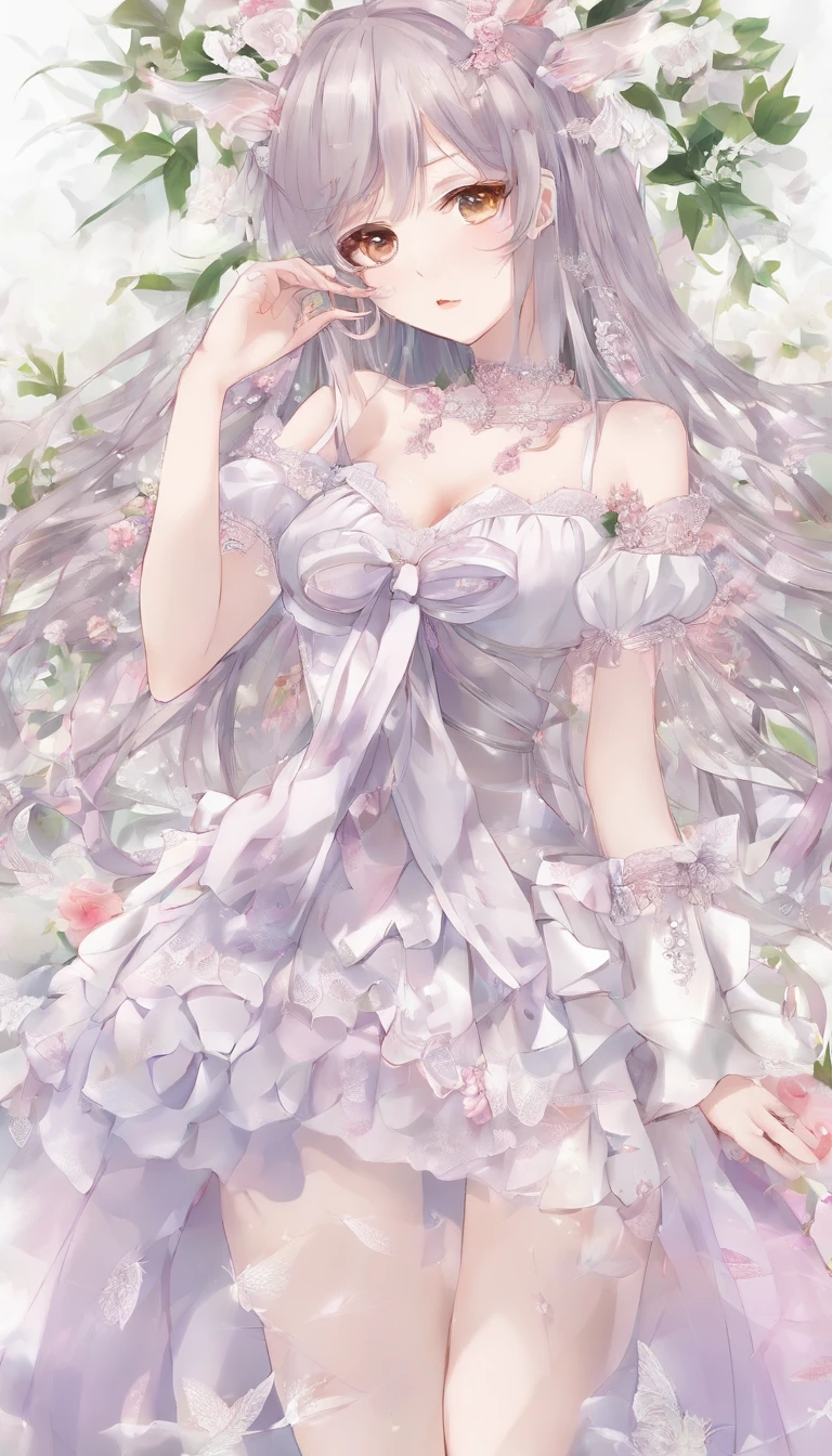 【the fallen angel】The tone of the whole lustful dress is pink,There is a white space on the abdomen wrapped around the waist,Just enough to make the mark of the slave visible,The top is completely and exposed breasts,Only the pink lace chest rest is designed at the top of the waistband,Hold up the little rabbit's slightly green swallow breasts,The bow is preserved on the back,A cute cartoon bunny ornament is dotted in the middle of the bow,The miniskirt is a typical multi-layered princess dress style,However, the skirt support is surprisingly high,At a glance,The short skirt can only wrap half of the hips,There is no panty concealment under the skirt,Just move around a little,Even slightly turned,The private parts of the lower body will inevitably disappear,A pair of pink knee-length lace suspenders wrapped around the legs,The whole costume is extremely erotic。