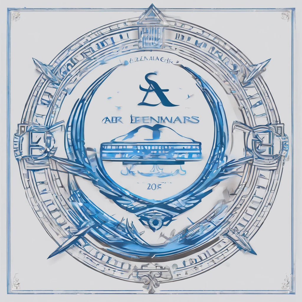 logo that represents the proof of attendance of the seminar, high quality design, blue base logo, detailed drawings