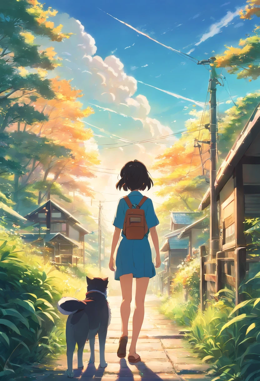 On a sunny day, countryside in japan,ross tran. scenery background, ryan dyar, environment painting, Beautiful oil matte painting, photorealistic landscapes, 4k hd matte digital painting, 8 k resolution digital painting, 8k resolution digital painting, hyperrealistic landscape, inspired by Raphael Lacoste, Illustration matte painting, beautiful digital painting