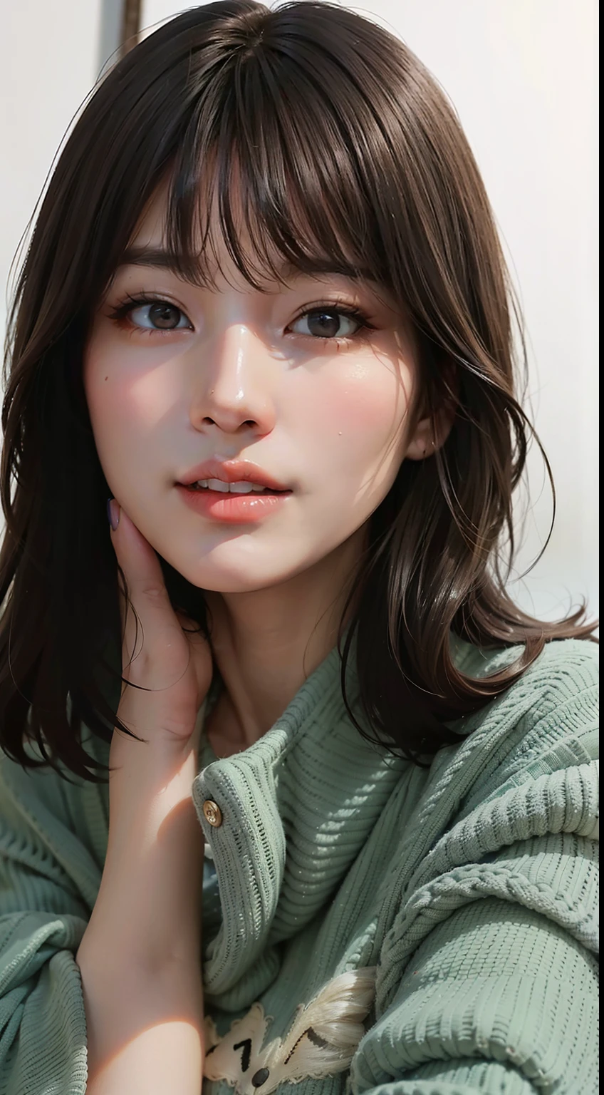 Recreate the face in the uploaded image with the same expression, hairstyle, and features.