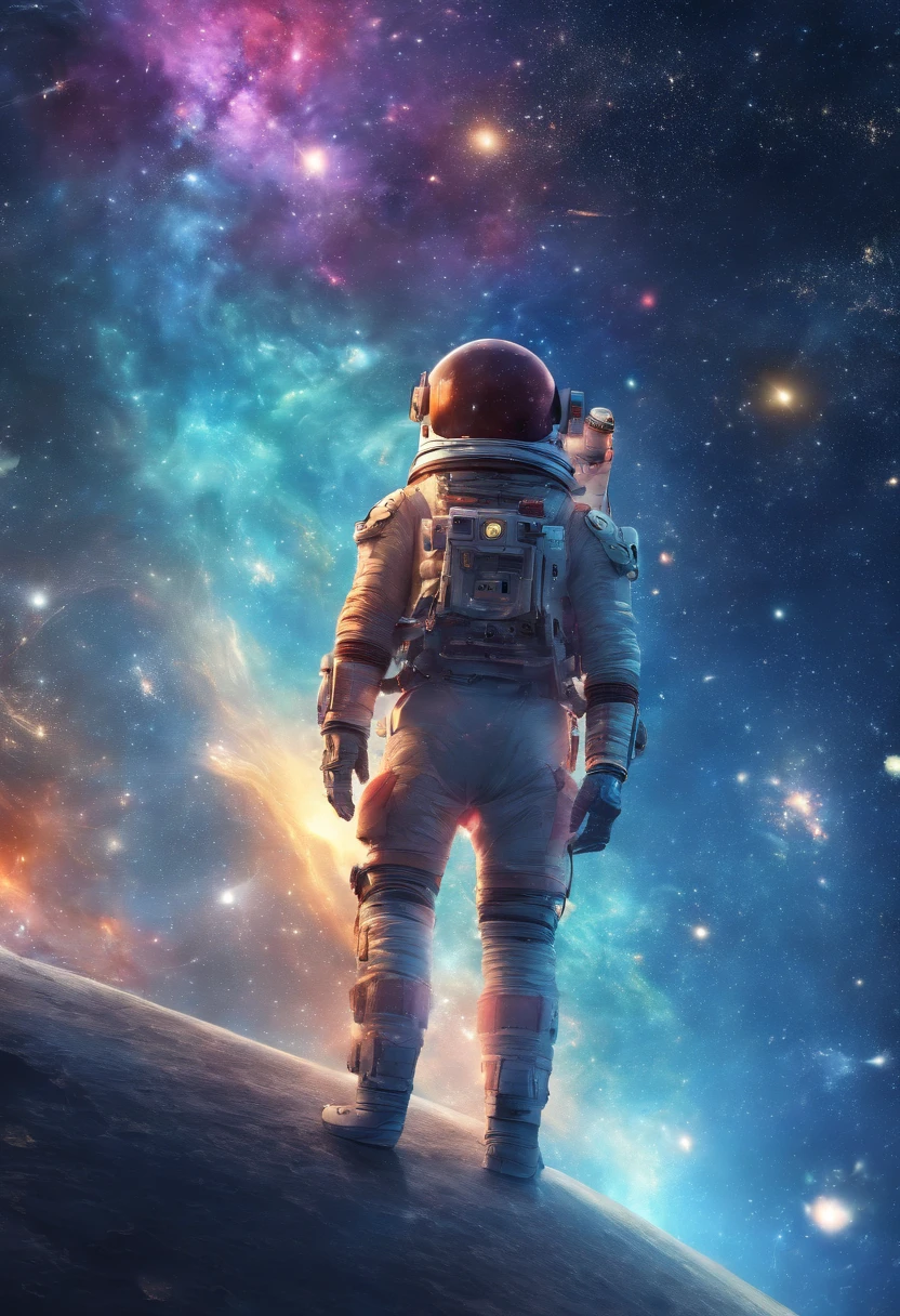 ridiculous resolution, high resolution, (masterpiece:1.4), super detailed, 1boy, seen from above, space, floating, --v 6