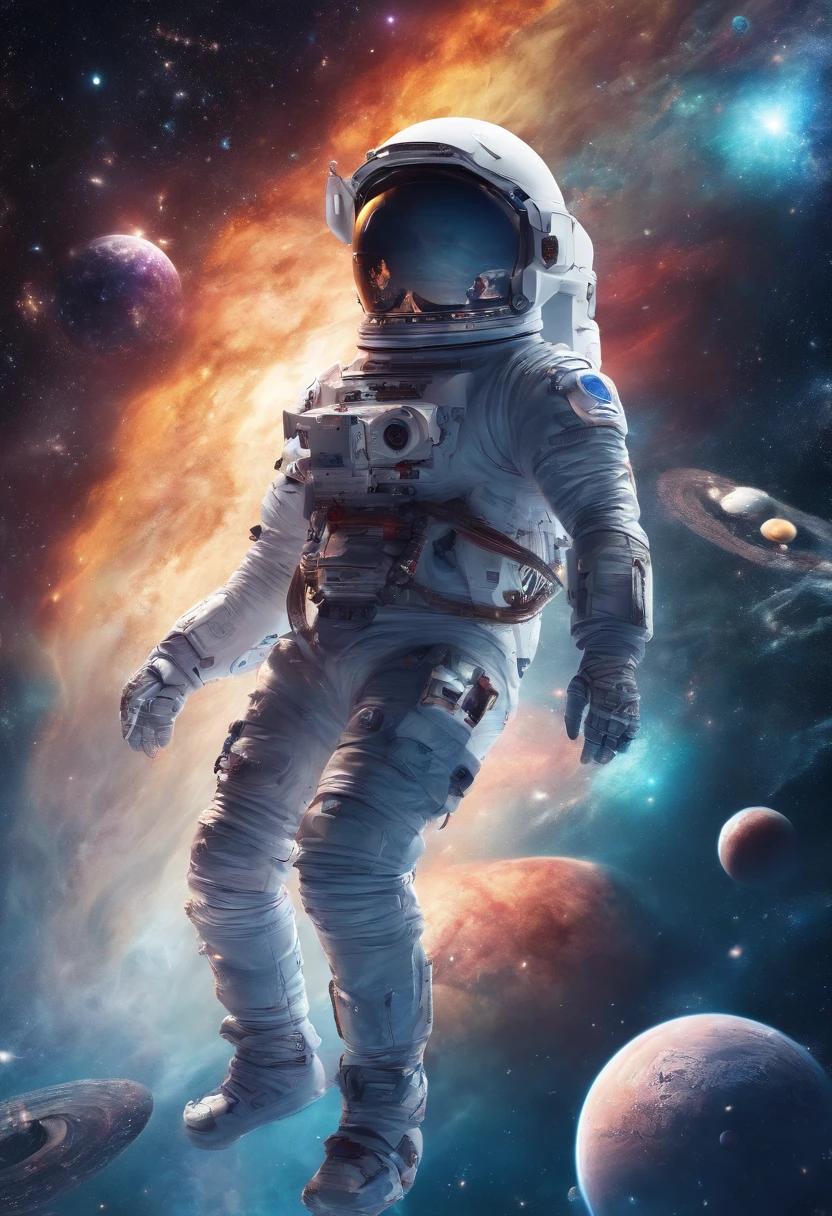 ridiculous resolution, high resolution, (masterpiece:1.4), super detailed, 1boy, seen from above, space, floating, --v 6