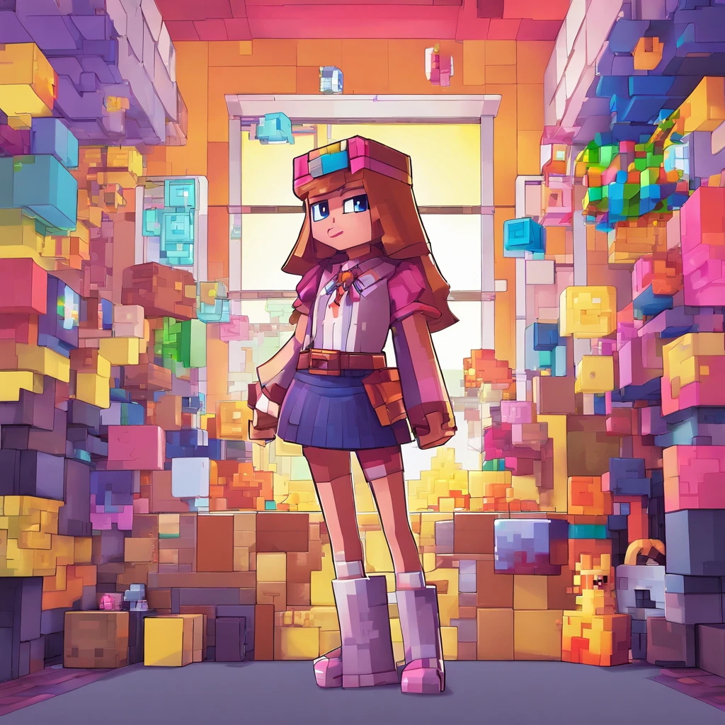 girl with、skirt by the、Classroom