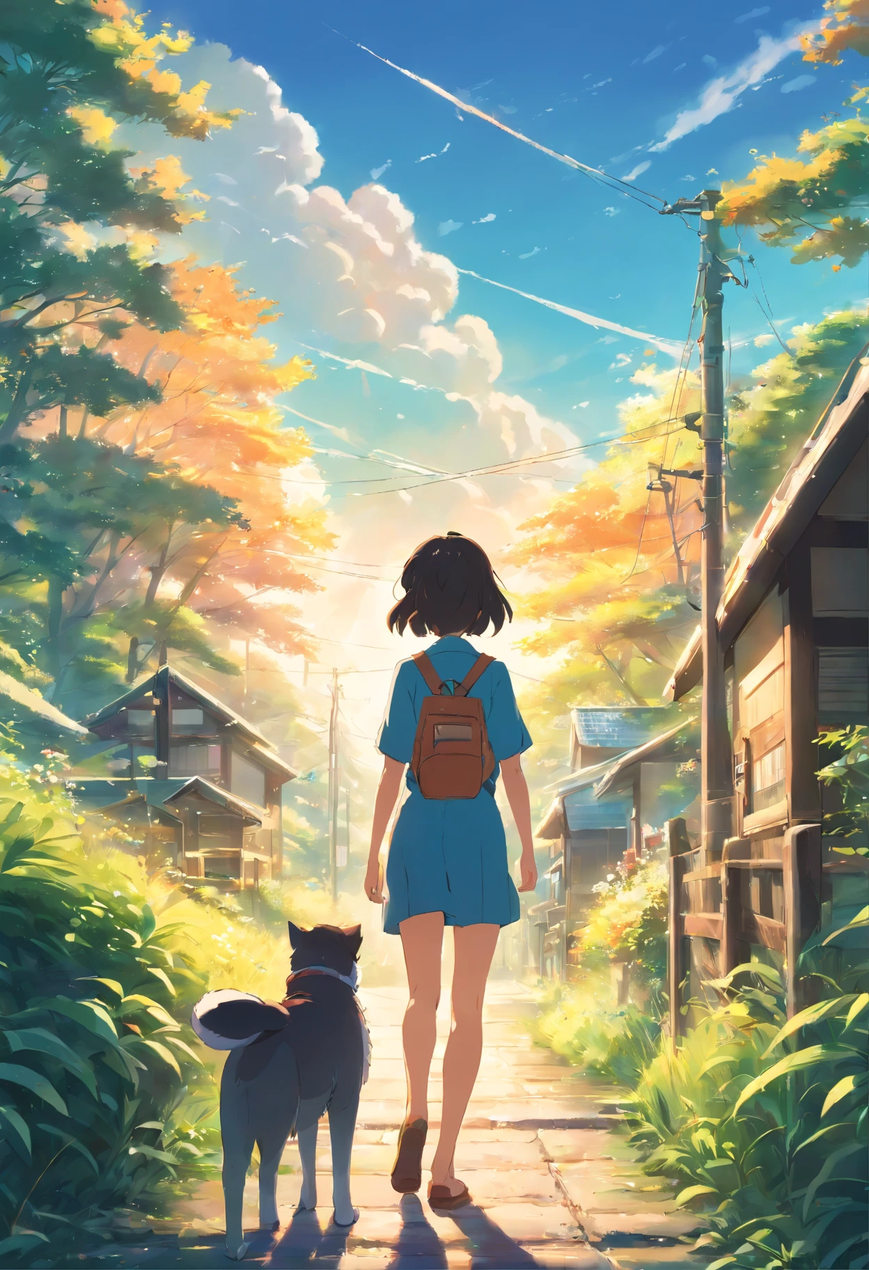 On a sunny day, countryside in japan,ross tran. scenery background, ryan dyar, environment painting, Beautiful oil matte painting, photorealistic landscapes, 4k hd matte digital painting, 8 k resolution digital painting, 8k resolution digital painting, hyperrealistic landscape, inspired by Raphael Lacoste, Illustration matte painting, beautiful digital painting