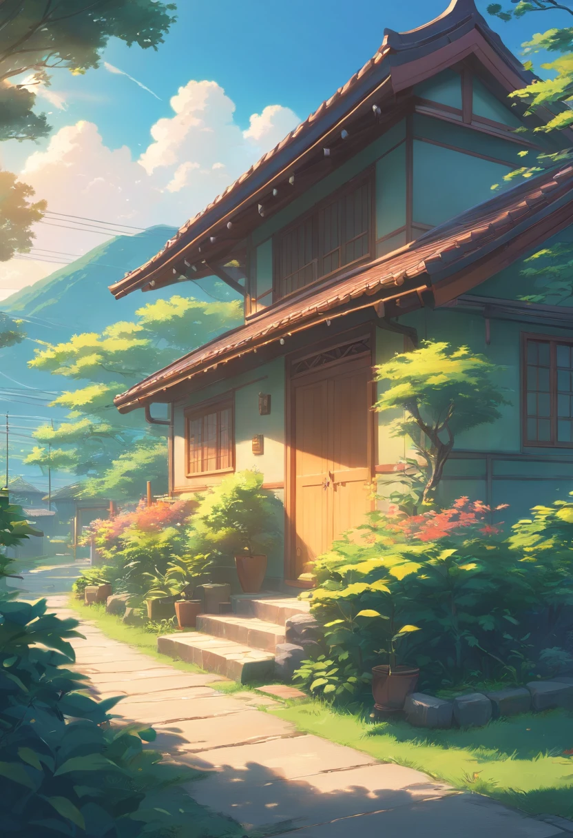 Close-up of a cottage in the Chinese countryside, ross tran. scenery background, ryan dyar, environment painting, Beautiful oil matte painting, photorealistic landscapes, 4k hd matte digital painting, 8 k resolution digital painting, 8k resolution digital painting, hyperrealistic landscape, inspired by Raphael Lacoste, Illustration matte painting, beautiful digital painting