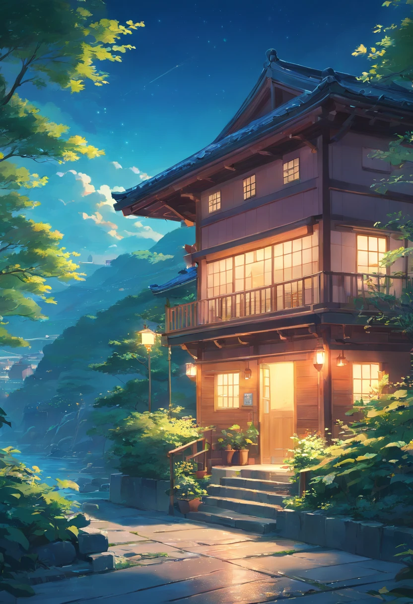 the night,Close-up of a cottage in the Chinese countryside,Grandma, ross tran. scenery background, ryan dyar, environment painting, Beautiful oil matte painting, photorealistic landscapes, 4k hd matte digital painting, 8 k resolution digital painting, 8k resolution digital painting, hyperrealistic landscape, inspired by Raphael Lacoste, Illustration matte painting, beautiful digital painting