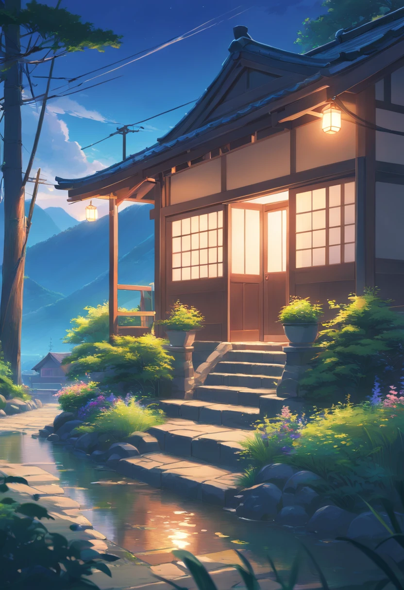 deep in the night,Close-up of a cottage in the Chinese countryside,Grandma, ross tran. scenery background, ryan dyar, environment painting, Beautiful oil matte painting, photorealistic landscapes, 4k hd matte digital painting, 8 k resolution digital painting, 8k resolution digital painting, hyperrealistic landscape, inspired by Raphael Lacoste, Illustration matte painting, beautiful digital painting
