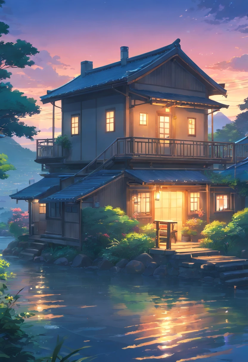 deep in the night,Close-up of a cottage in the Chinese countryside,Grandma, ross tran. scenery background, ryan dyar, environment painting, Beautiful oil matte painting, photorealistic landscapes, 4k hd matte digital painting, 8 k resolution digital painting, 8k resolution digital painting, hyperrealistic landscape, inspired by Raphael Lacoste, Illustration matte painting, beautiful digital painting